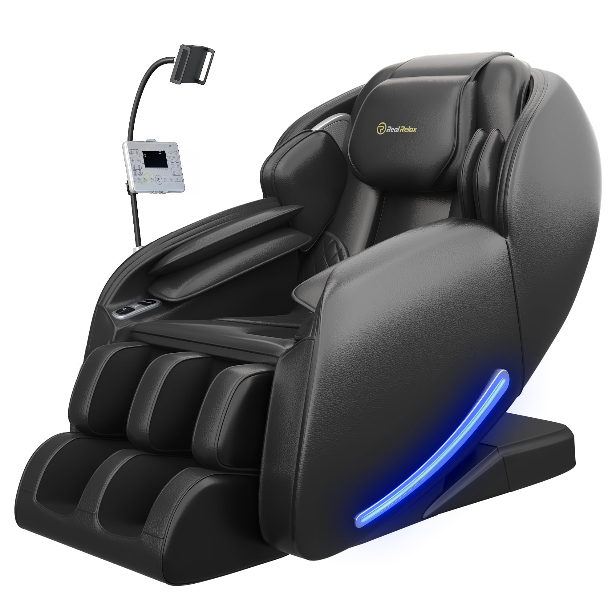 Real Relax Massage Chair Full Body with Unique Phone Controller,Heart and Blood Measurement, Zero Gravity 3D SL-Track Recliner with APP Control, Child Lock,Pause Button, Back Pad, Favor-06, Blue