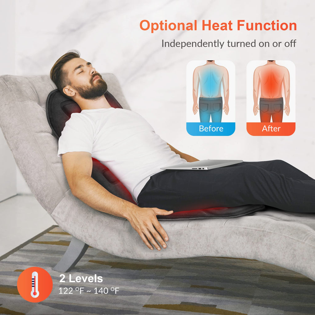 COMFIER Vibration Back Massager Seat Cushion with Heat,Father Day Dad Gifts for Men,10 Motors Massage Chair Pad,Chair Massager for Pain Relief at Office/Home, Father Day Gift