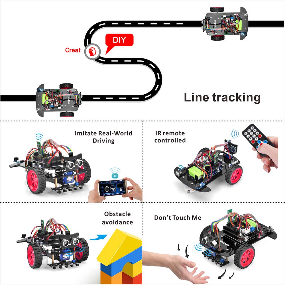 OSOYOO Smart Robot Car kit for Arduino to Learn Programming and Get Hands on Experience of Robotic Assembly for Adults and Youths