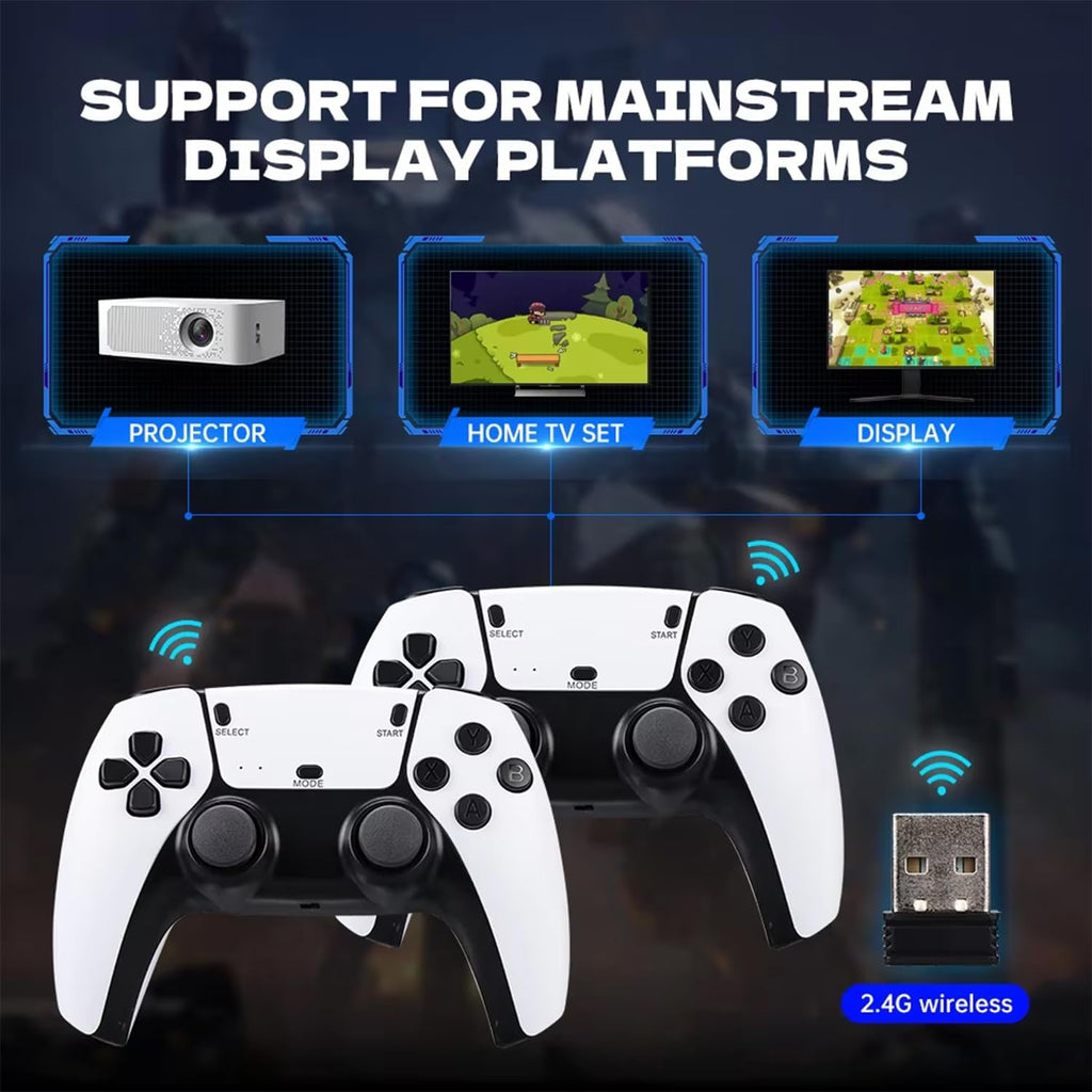 Retro Game Stick 4K HDMI – 20,000+ Classic Games, 23 Emulators, Plug & Play Nostalgia TV Console with Dual 2.4G Wireless Controllers & 64GB Card for Kids & Adults