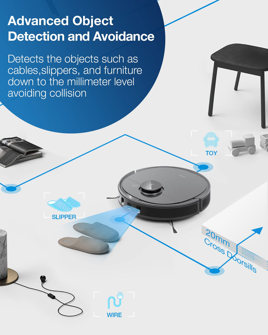 ECOVACS DEEBOT T80 Omni Robot Vacuum and Mop, Instant Self-Cleaning OZMO Roller Mop, TruEdge Deep Cleaning, AI Navigation, 18,000Pa Suction and ZeroTangle 3.0 for Pets and Carpets