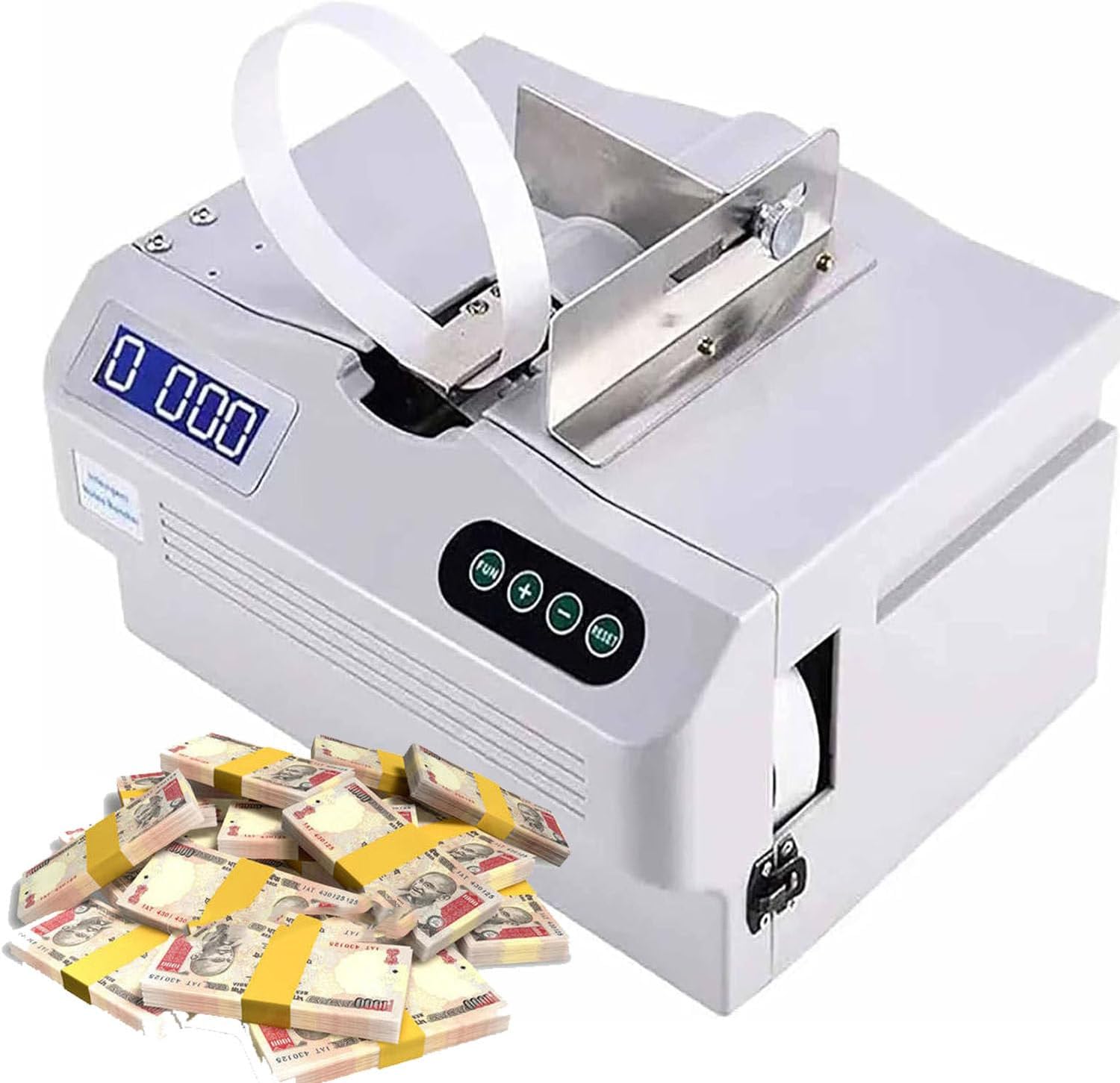 Fast Cash Wrapping Machine, Automatic Banknote Wrapping Machine, Desktop Banknote Wrapping Machine with LCD Display, for Finance and ATMs