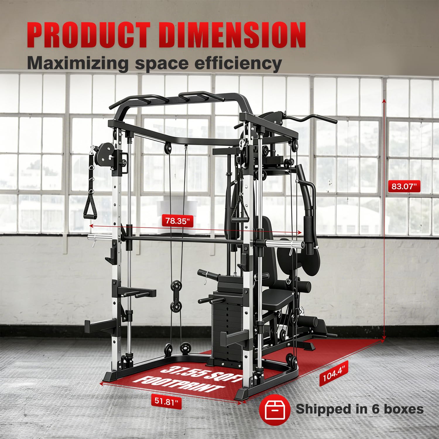 SPART All-in-One Home Gym Workout Station,Smithe Machine Home Gym Power Cage,Professional Functional Trainer for Couples & Family Strength Training,Leg Press, LAT Station for Full Body Training