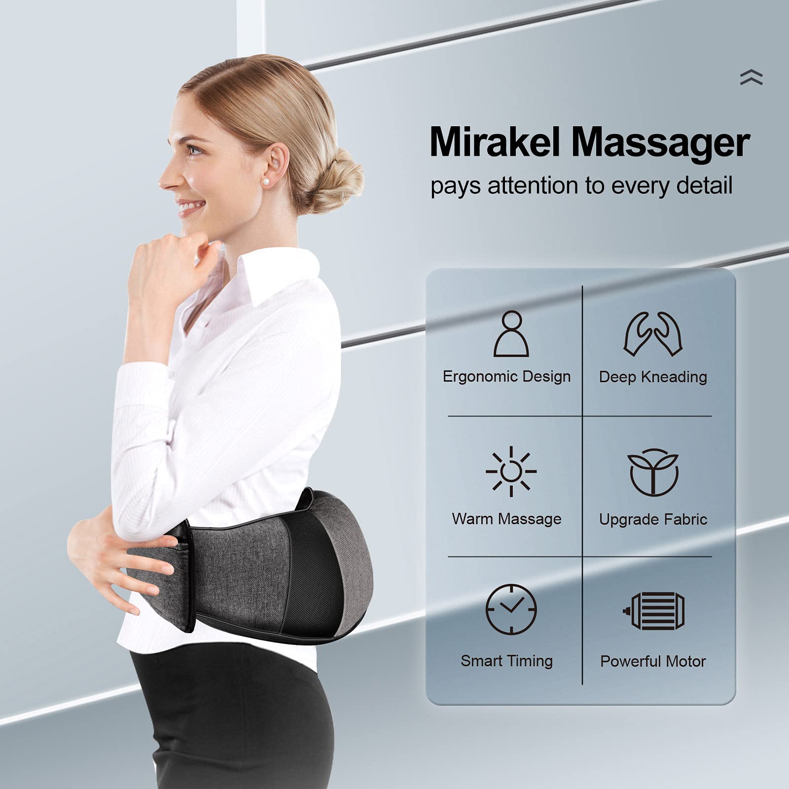 Mirakel Fathers Day Dad Gifts for Husband Men, Neck Massager for Pain Relief Deep Tissue, Electric Shiatsu Shoulder & Back Massager with Heat, Mothers Day Gifts for Mom Wife Women Her (NOT Cordless)
