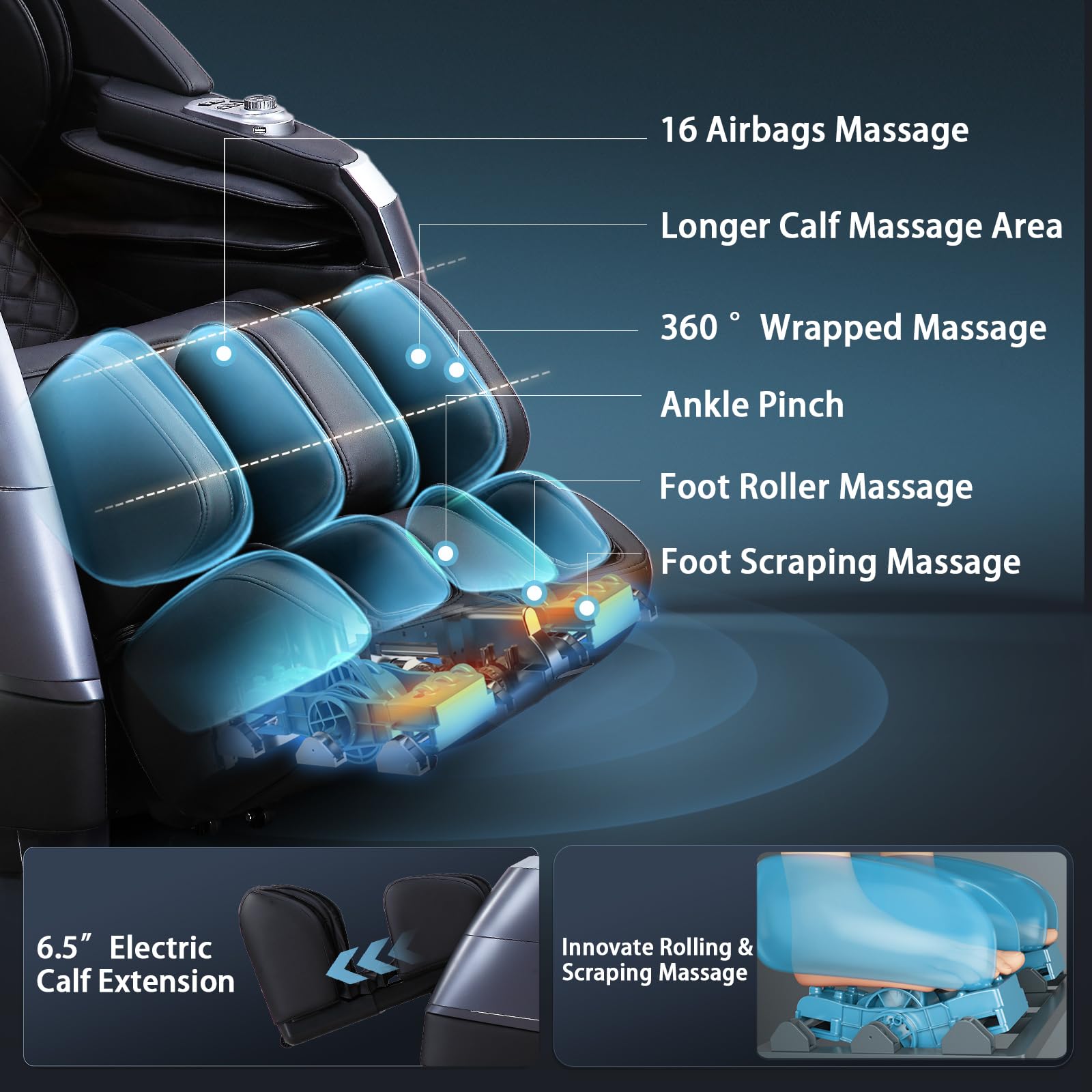 HealthRelife 4D Massage Chair Full Body, 166° Flexible Track, 18 Modes, 11 Techniques, 36 Airbag Massage, with Yoga Stretch, Foot Massage, Zero Gravity Massage Recliner（Beige）