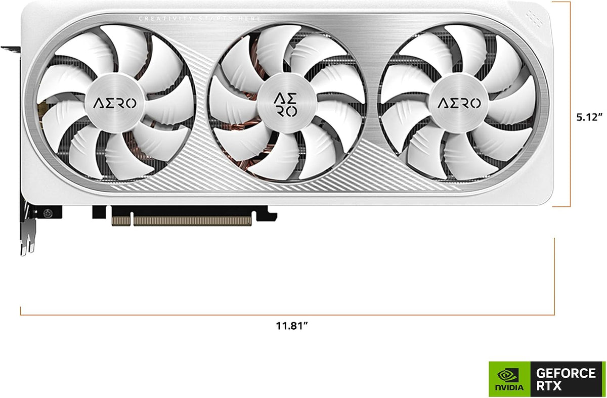 Gigabyte GeForce RTX 4070 AERO OC 12G Graphics Card, 3X WINDFORCE Fans, 12GB 192-bit GDDR6X, GV-N4070AERO OC-12GD Video Card