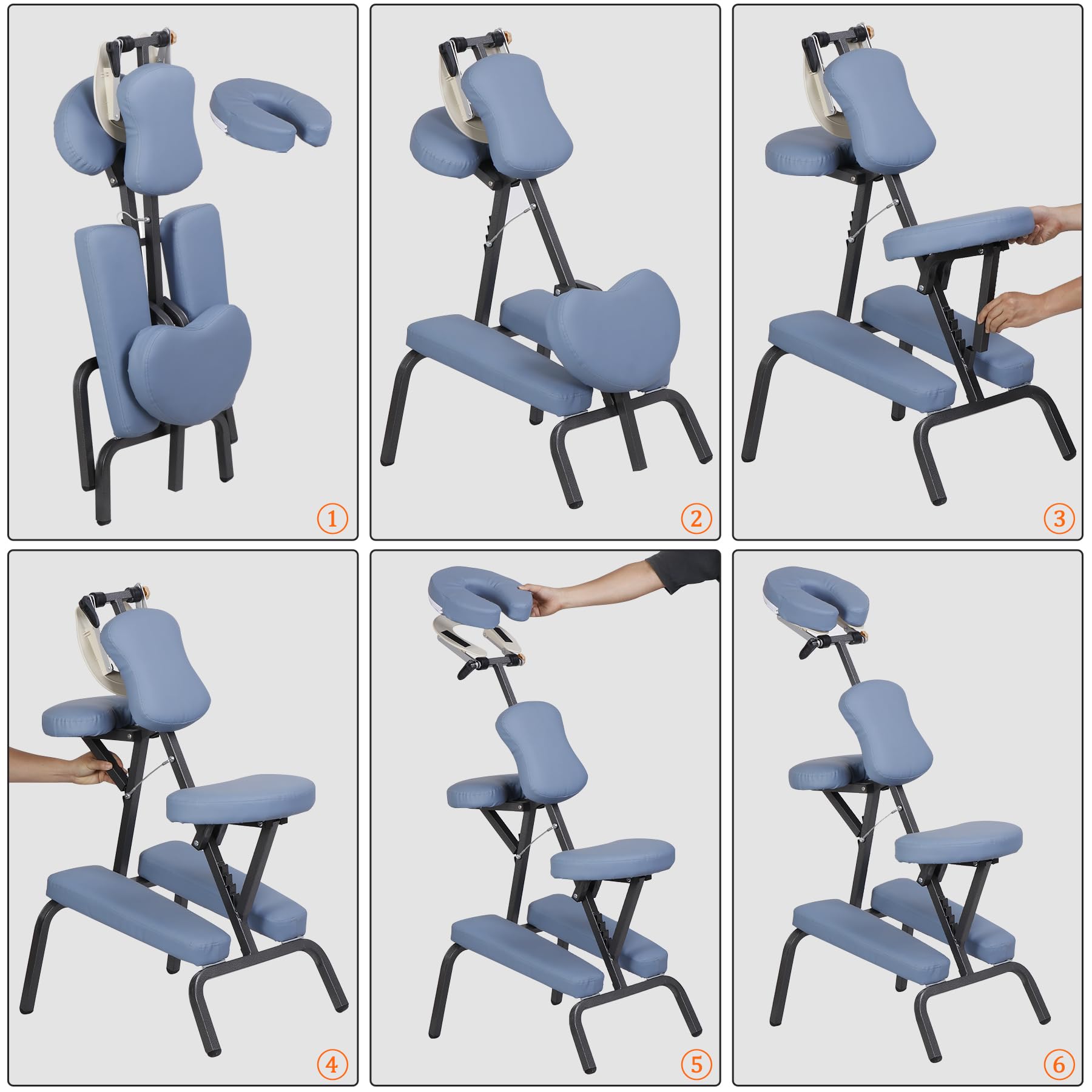 Nova Microdermabrasion Portable Massage Chair Foldable Tattoo Therapy Chair 4 Inches Thickness Sponge Face Cradle Spa Salon Massage Chair (Black)