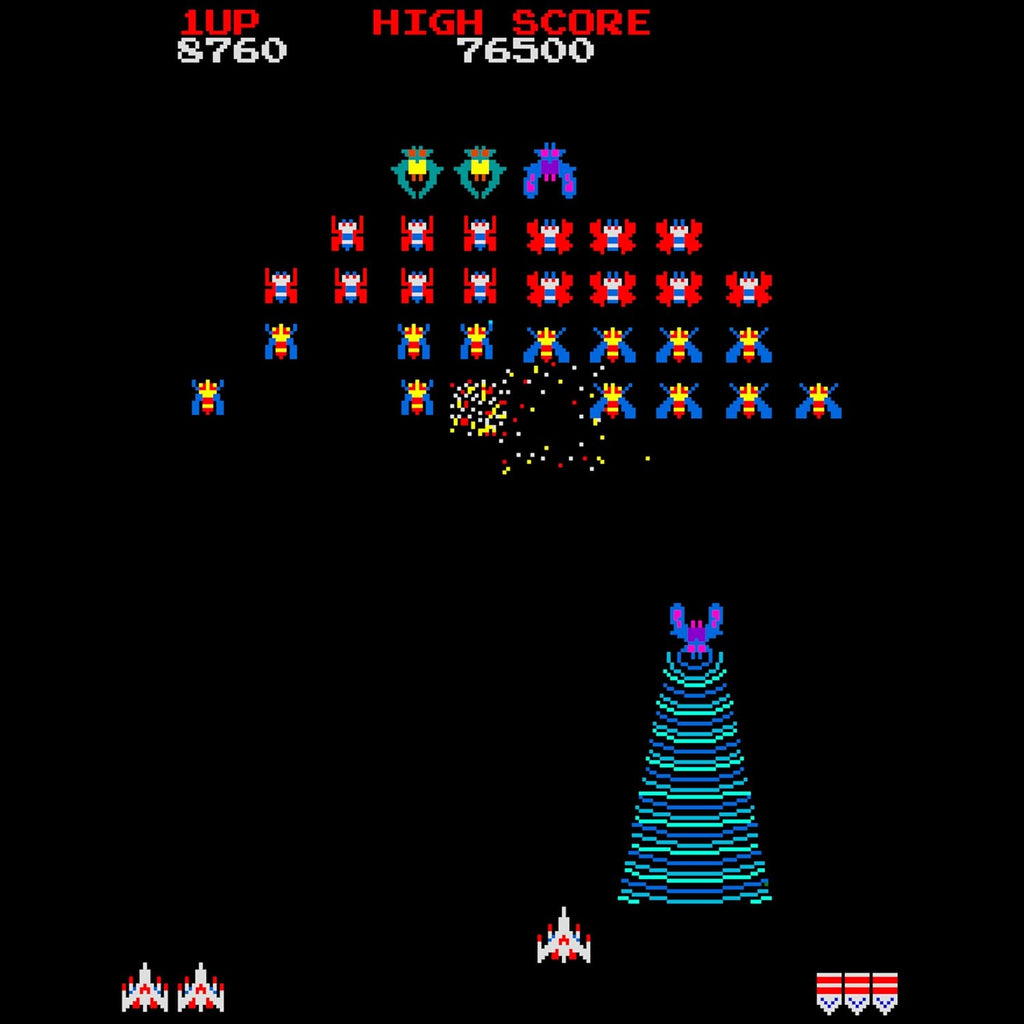 Galaga Plug & Play HDMI Arcade Console with TV Stick & Wireless Joystick – Classic Galaga Game On Your TV, Nostalgic Retro Gaming, Easy Setup, Ideal Gift for Gamers & Collectors.
