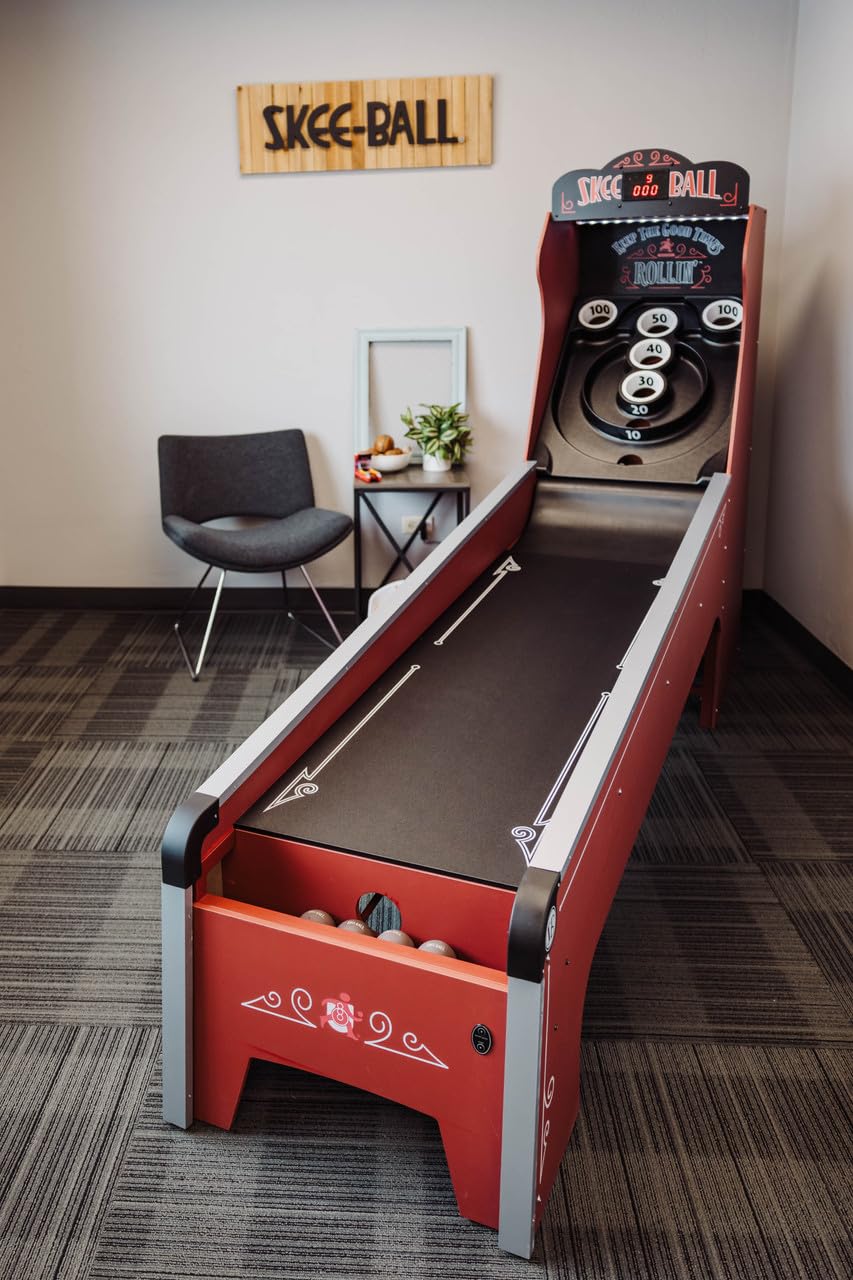 Skee-Ball Deluxe - an Arcade Table Machine Game for Home, Basement, and Recreation Rooms - Nostalgic Classic Family Fun of Roll and Score