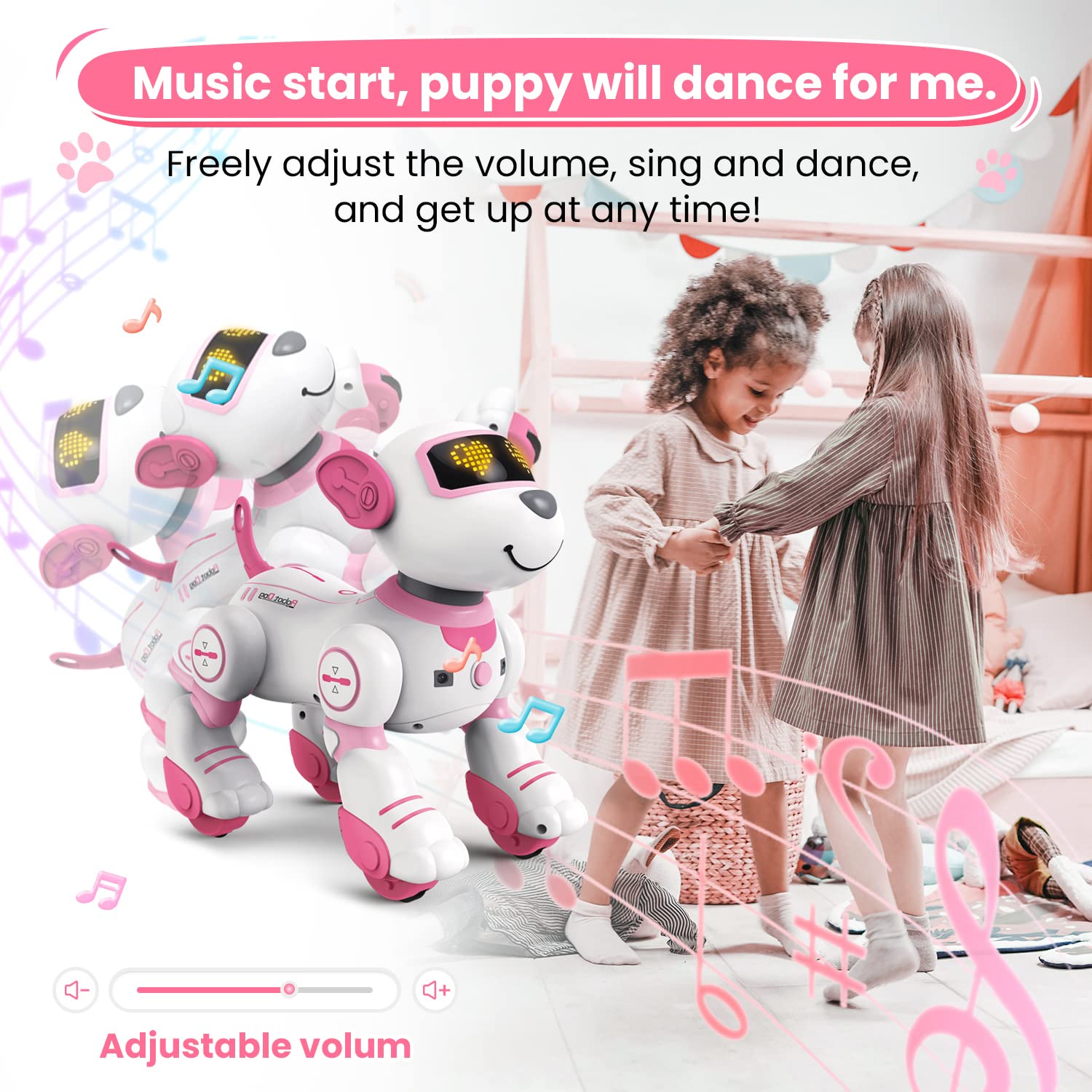 Robot Dog for Kids Robot Dog Remote Control Toy Interactive Robot Pet Robotics Toys Intelligent Robo Dog Programmable Sing & Dance Design Birthday Gifts Kids Age 3 5 4-6 Year, Blue