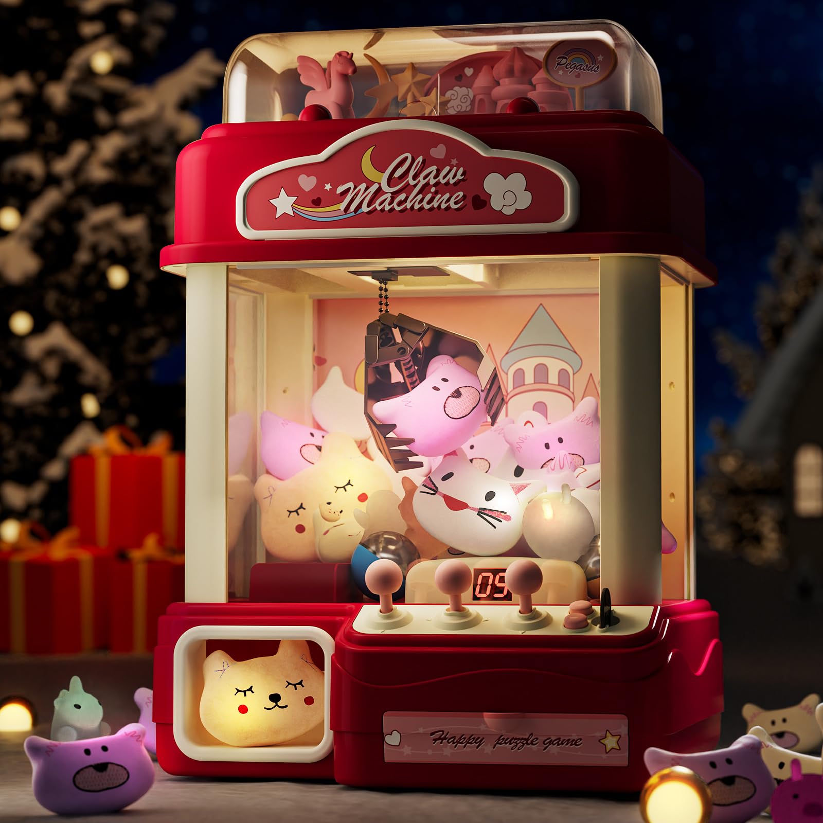 Skirfy 15” Claws Machines for Kids Adults with Sound Light, Vending Machine Candy Grabber Prize Dispenser Toys, Unicorns Claws Machines Electric Control,Birthday Girl Toys Gift