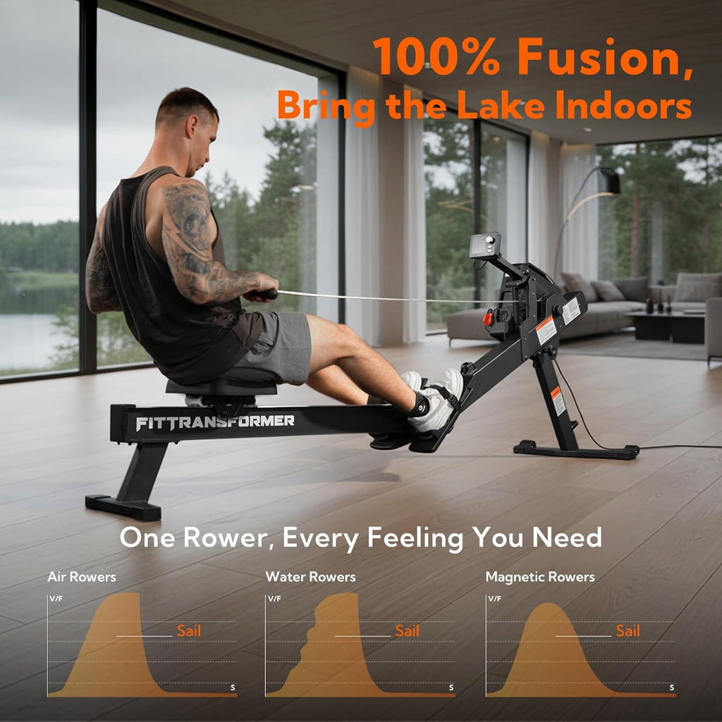 Sail Smart Home Gym, 3-in-1 Rowing Machine, Digital Weight System for Strength & Cardio Training, All-in-One Gym Equipment, Functional Rower Station