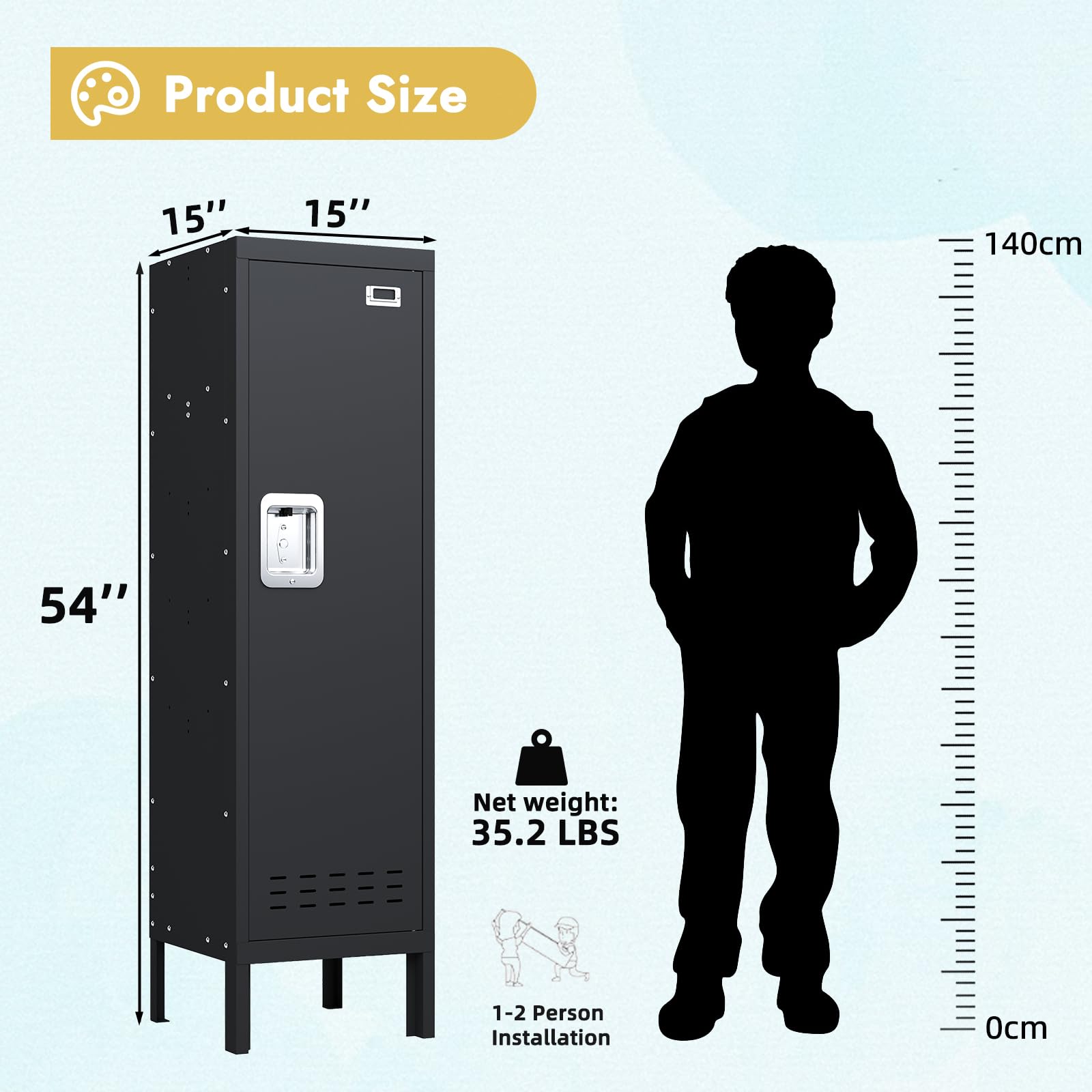 BUTISOW Metal Lockers - 66" Height Steel Lockers for Employees with 5 Door Storage Locker with Card Slot for Employees Gym School Home Office Garage - Assembly Required