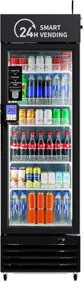 AI Vending Machine with Self-Checkout - DC360 Combo Refrigerated Vending for Fresh Food, Snacks & Cold Beverages - Real Time Inventory - Ideal for Office, School, Hospital, Gym (Black)