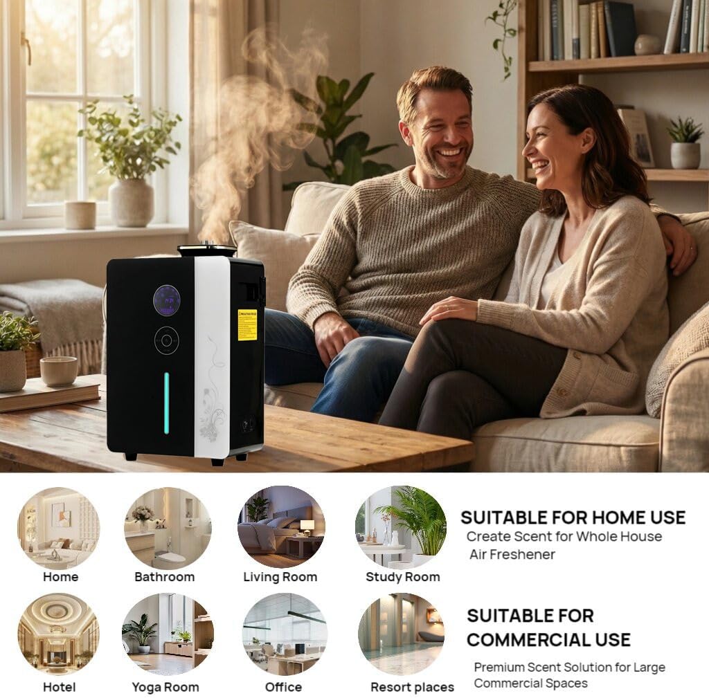 Kevinleo 7500 Sq Ft Commercial Scent Machine for Home, HVAC Cold Air Diffuser System, 800ml Waterless Fragrance Nebulizer for Large Space Hotel Lobby Gym Spa, Smart WiFi Bluetooth App Control (KS2000)