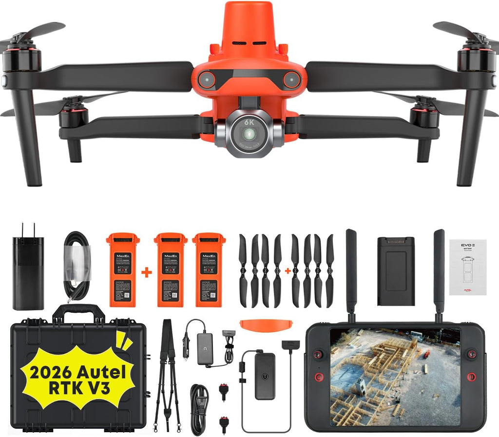 Autel Robotics EVO II PRO RTK V3 With Centimeter-Level Positioning | S-ony 1'' 6K/30fps HDR Video, High-Precision GNSS Base Station, PPK Support, 20MP, SkyLink 2.0 15KM, For Mapping