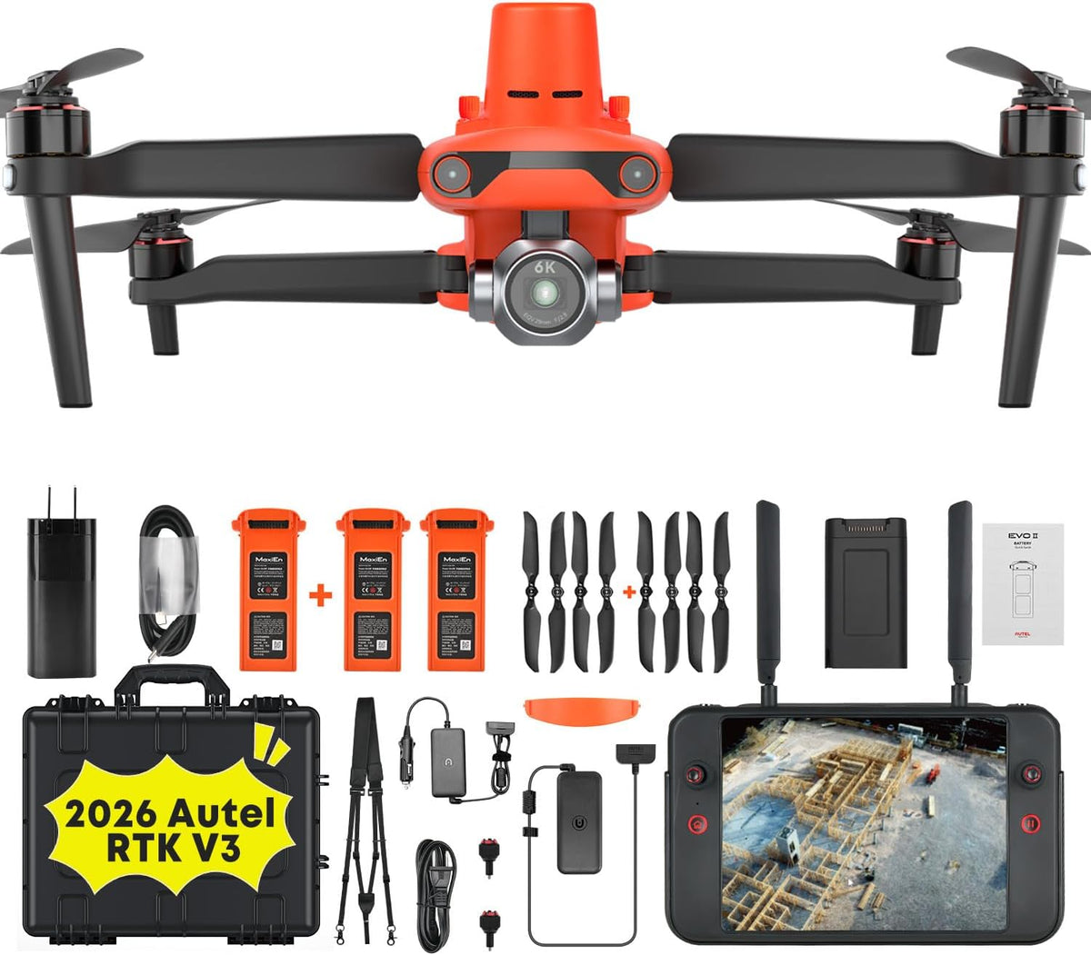 Autel Robotics EVO II PRO RTK V3 With Centimeter-Level Positioning | S-ony 1'' 6K/30fps HDR Video, High-Precision GNSS Base Station, PPK Support, 20MP, SkyLink 2.0 15KM, For Mapping