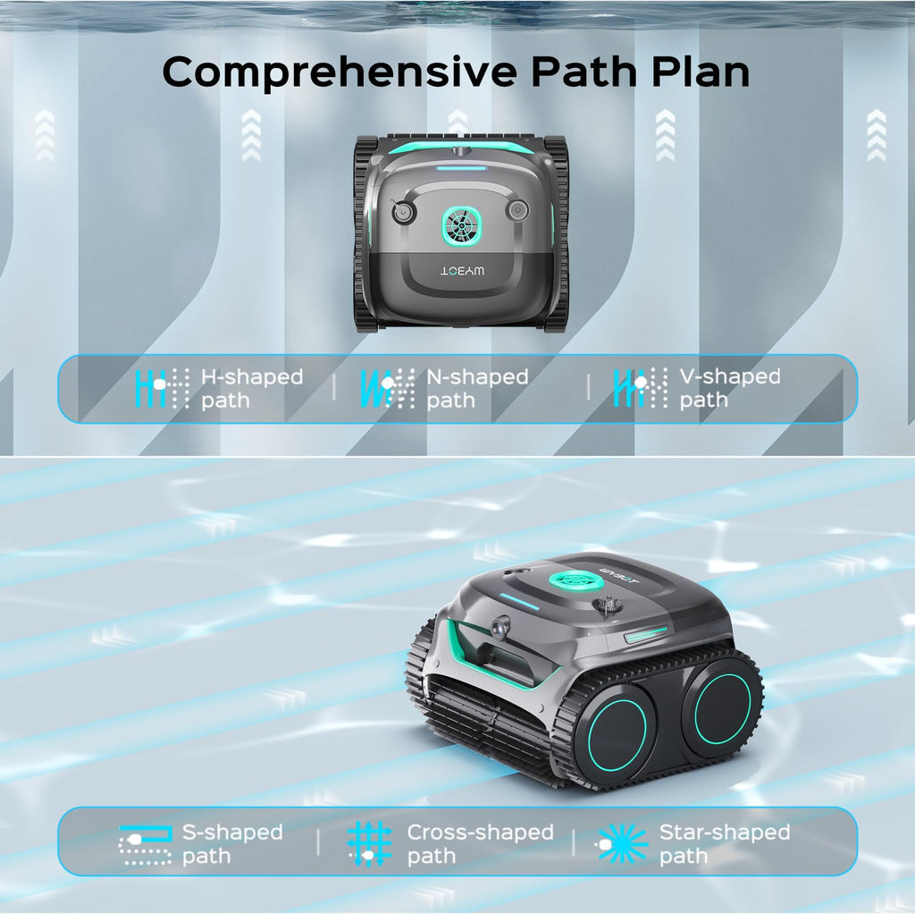 (2026 Upgrade) WYBOT C2 Vision AI Camera Pool Vacuum for Inground Pools,Floor to Waterline Cleaning Cordless Robotic Pool Cleaner with Ultra-fine Filtration, Powerful Suction, Smart Path, Gray Green