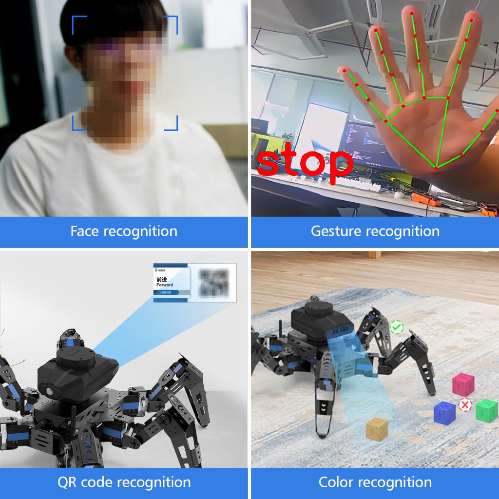 Hexapod Robot Kit for Jetson Nano 3D Depth Camera, ROS Lidar Mapping Navigation, AI Visual Recognition Programmable Bionic Spider Robot Kit (Included Jetson Nano)