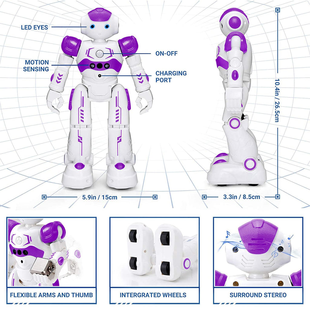 KingsDragon RC Robot Toys for Kids, Gesture & Sensing Programmable Remote Control Smart Robot for Age 3 4 5 6 7 8 Year Old Boys Girls Birthday Gift Present