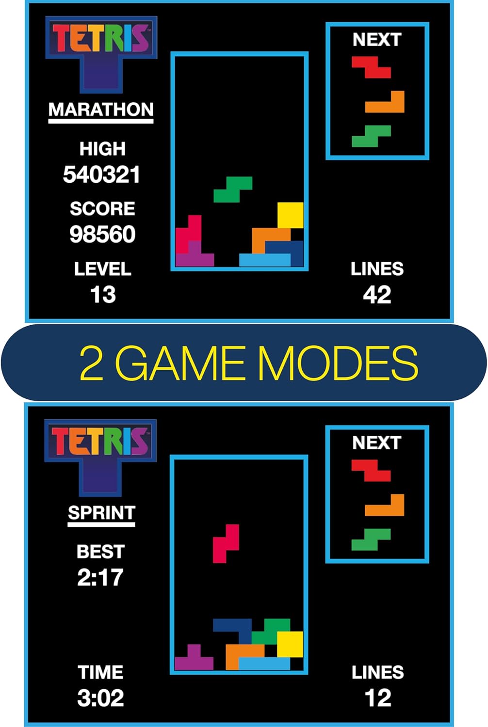 Tetris Arcade in a Tin: Retro Handheld Tetris Game. Portable Tetris Gift for Kids and Adults! Includes Original Sounds, 2.4” Screen. Full Color 8-bit Game. Officially Licensed Tetris Merchandise.
