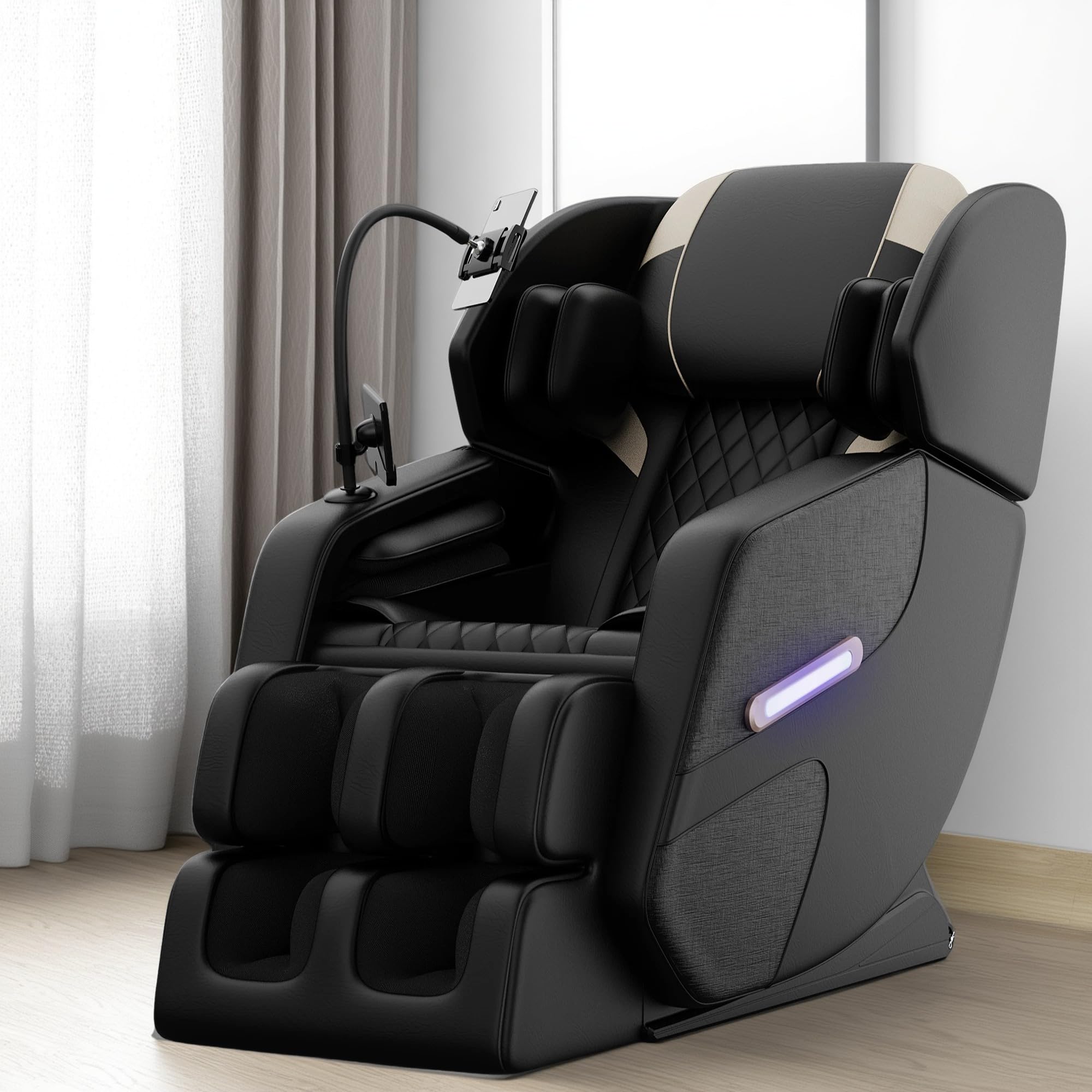 GDFStudio Full Body Massage Chair Recliner with Zero Gravity, Air Pressure Massage, Heat Therapy, Foot Rollers, Bluetooth, for Home/Office Use, Ideal Wellness Gift, Blue A