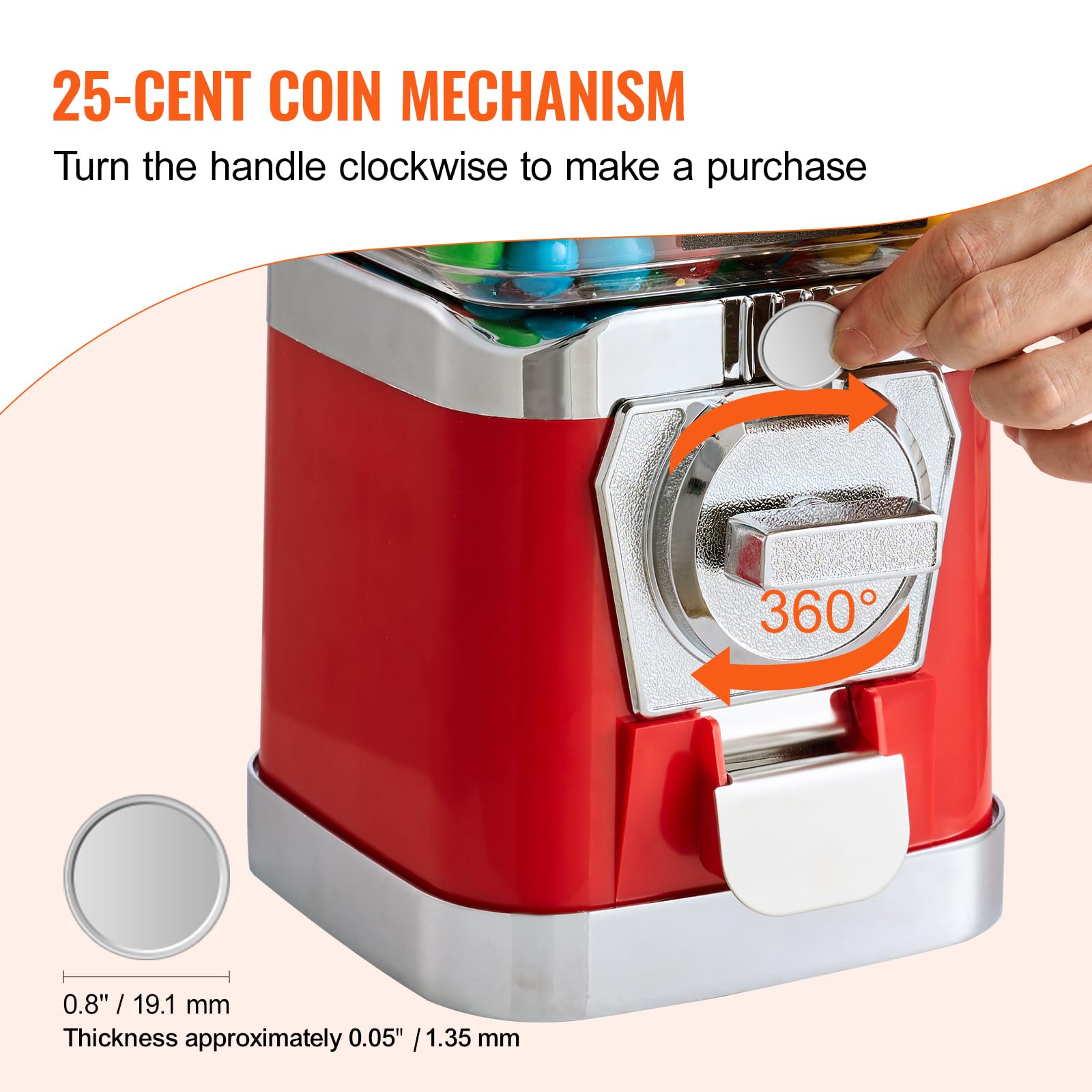 VEVOR Vending Machine, Classic Gumball Bank, Huge Load Capacity Candy Gumball Machine, Mini Vending Machines, Gumball Dispenser Machine for Kids, Perfect for