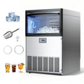 VEVOR Commercial Ice Maker Machine, 100 lbs/24h with 30-35 lbs Storage, Bullet Ice,Built-in/Freestanding/Under Counter, Stainless Steel Ice Maker with LED Display for Home Bar Restaurant