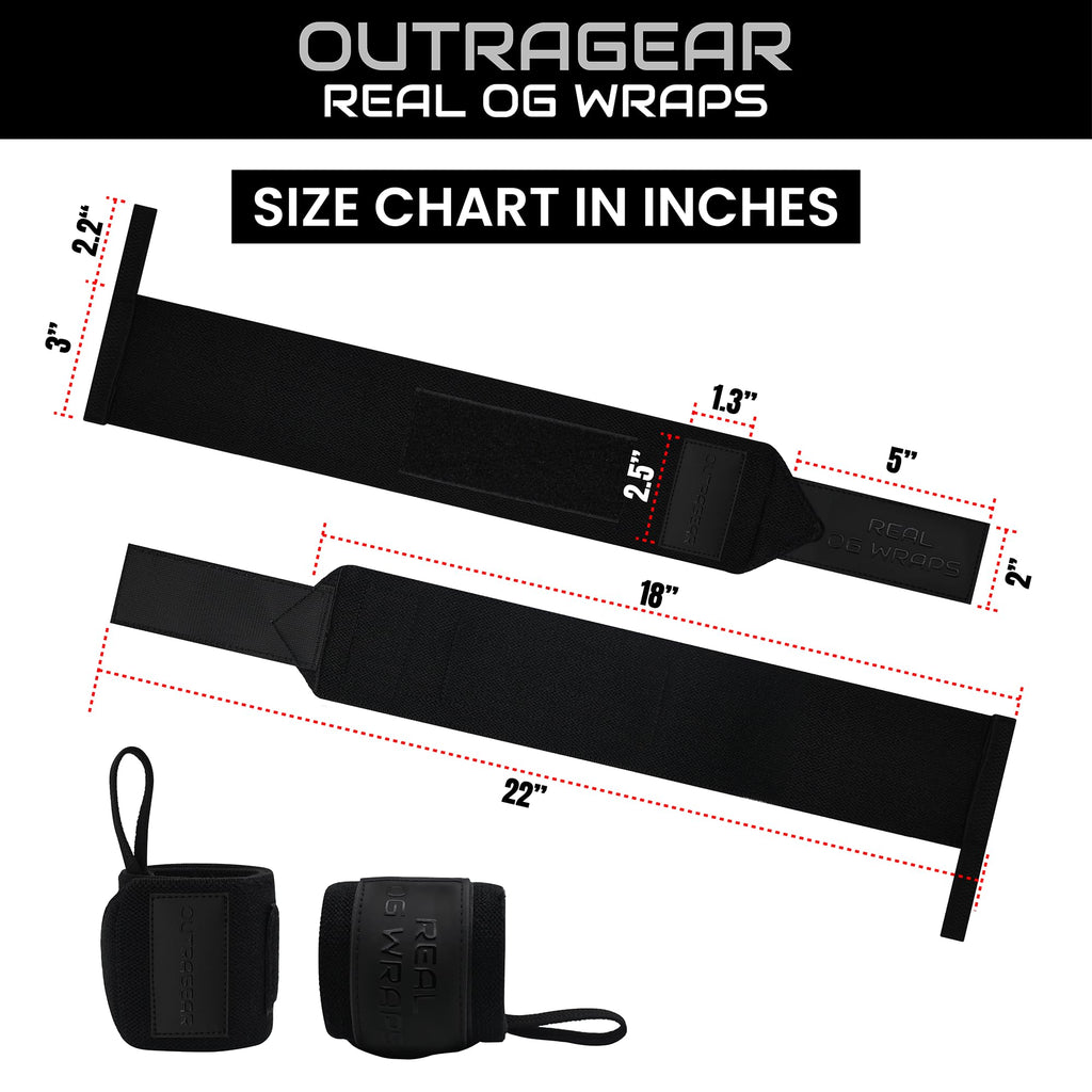 18" OG-Grade Wrist Wraps for Weightlifting – Heavy Duty Wrist Support with Thumb Loop & Lockdown Strap – Wrist Straps for Powerlifting, Bench Press & Gym Training