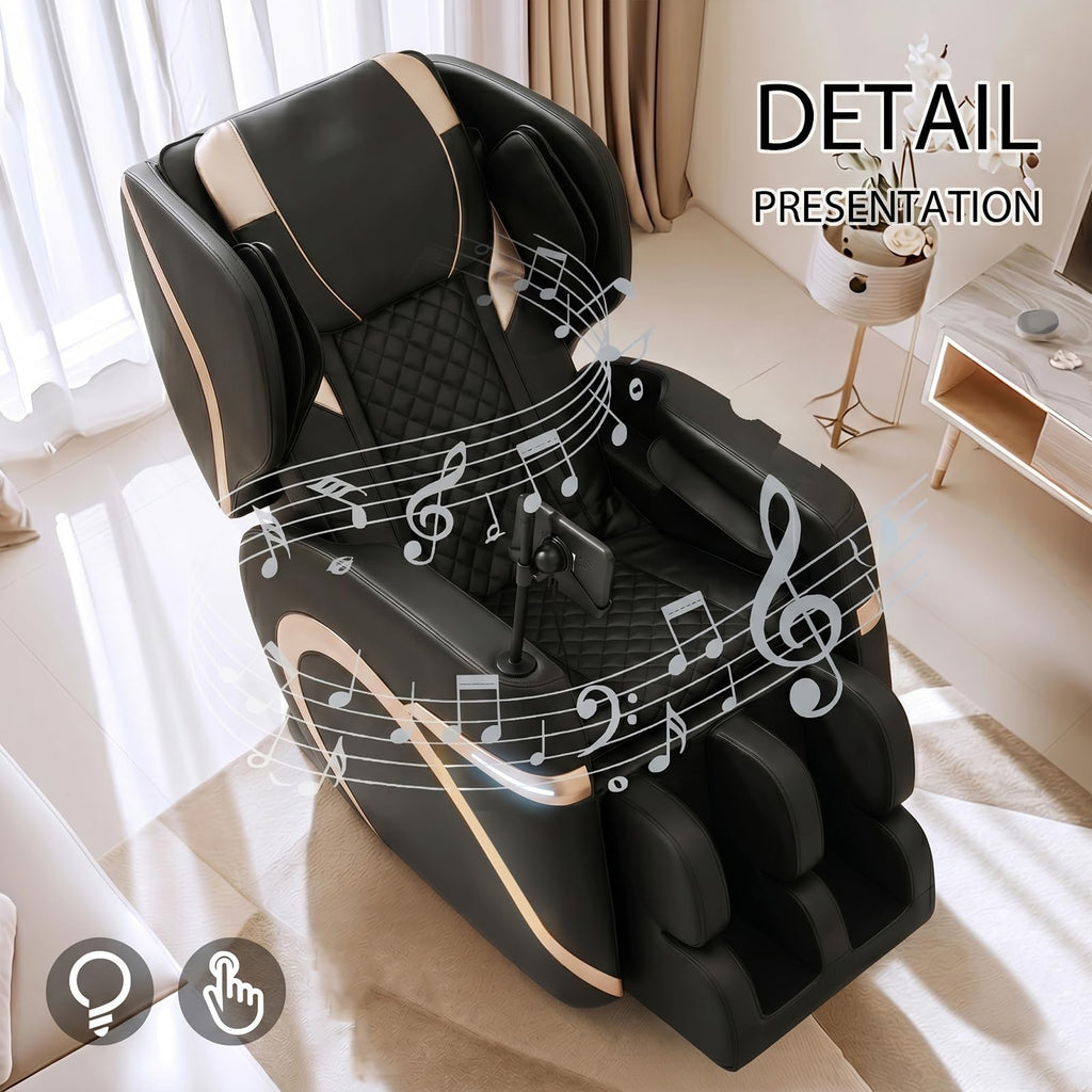 2026 Massage Chair Full Body, Zero Gravity Massage Recliner Chair with Auto Modes, 8 Fix Point Rollers, Airbag, Foot Massage, Touch Screen Controller, Deep Yoga Stretch, Heating Function