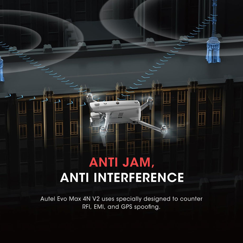 Autel Robotics EVO MAX 4N V2, Starlight Night-Vision/ Wide/ Thermal/ L~aser 4 Cameras in One UAV, Upgrade of MAX 4T V2/ 4N, 5KM Night Vision Observation, A-Mesh 1.0, 720° Obstacle Avoidance, Triple Anti-Jamming, Hot-Swappable, 42 Mins, IP43, Autel SDK