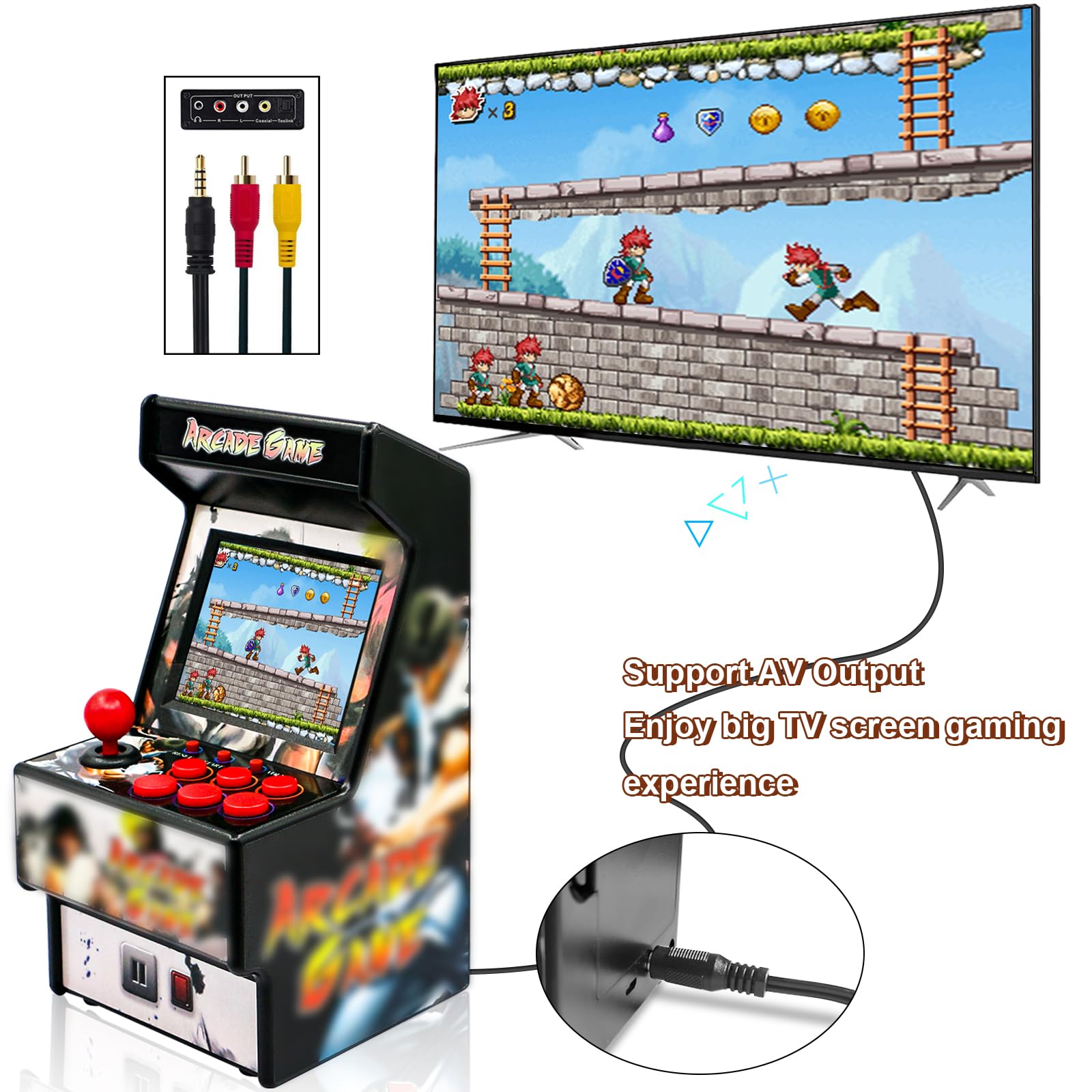 Retro Game Machine for Kids, Handheld Video Game Console with 156 Classic 16-Bit Games, 2.8" Color Screen Rechargeable Portable Gaming System, TV Output Support, Electronic Toy Gift for Boys