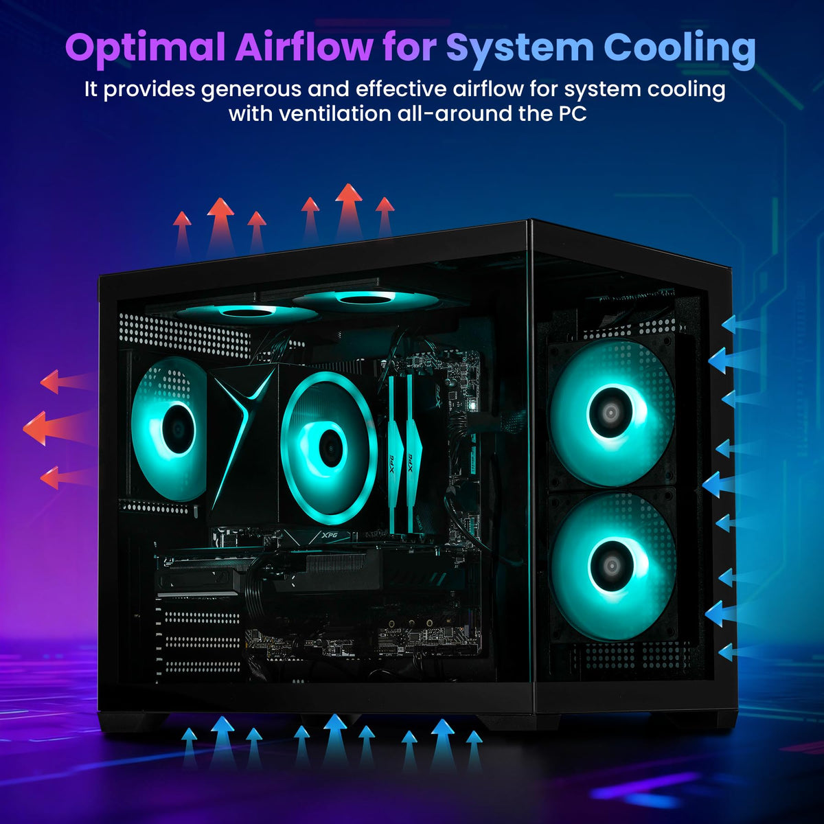 STORMCRAFT Sirius AI Gaming Desktop,AMD R7-8700F,RTX 5060,32GB DDR5,1TB SSD