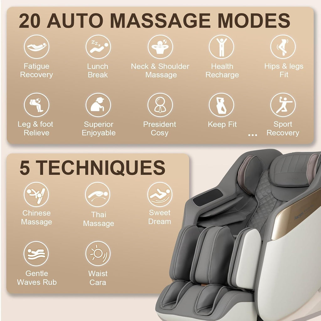 4D Massage Chair Full Body, 20 Modes Zero Gravity Massage Chair with 53.15 Inches SL Track, Foot Massage, Neck and Shoulder Massage, Shiatsu, Bluetooth Speaker, Home, Navy Blue