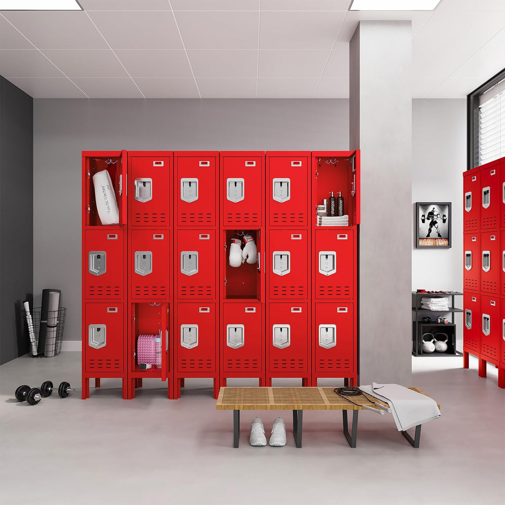 BUTISOW Metal Lockers - 66" Height Steel Lockers for Employees with 5 Door Storage Locker with Card Slot for Employees Gym School Home Office Garage - Assembly Required