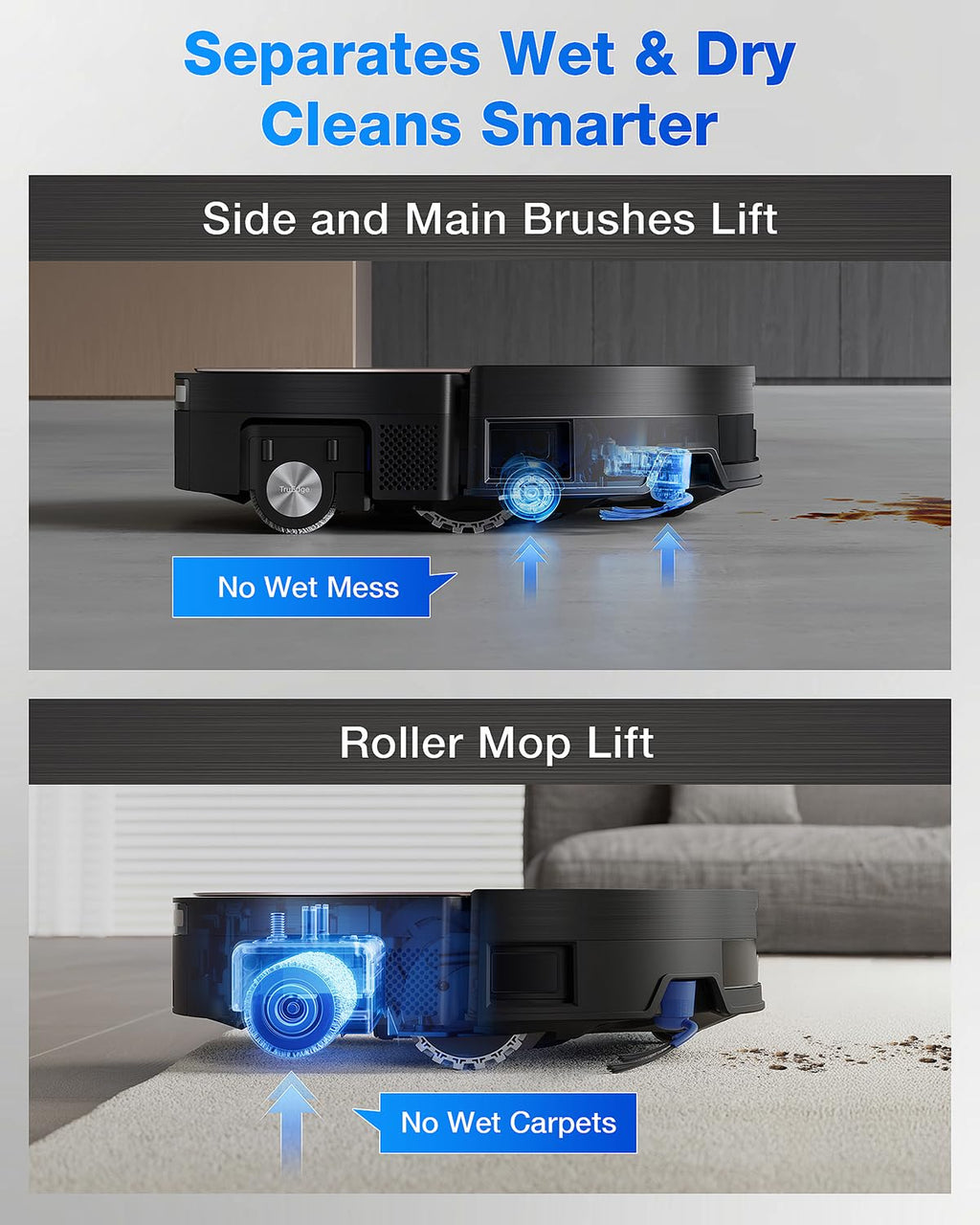 ECOVACS DEEBOT T80 Omni Robot Vacuum and Mop, Instant Self-Cleaning OZMO Roller Mop, TruEdge Deep Cleaning, AI Navigation, 18,000Pa Suction and ZeroTangle 3.0 for Pets and Carpets