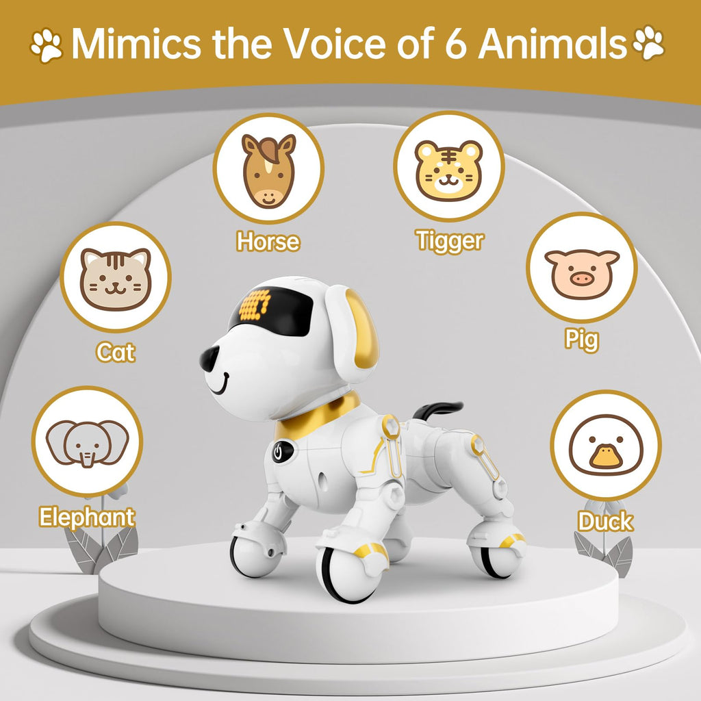 Dwi Dowellin Robot Dog for Kids 8-12,Remote Control Smart Robotic Dogs Pet Puppy Robotic Toy,Interactive Touch Walking Talking Toys for Boys Girls Christmas Birthday Gifts