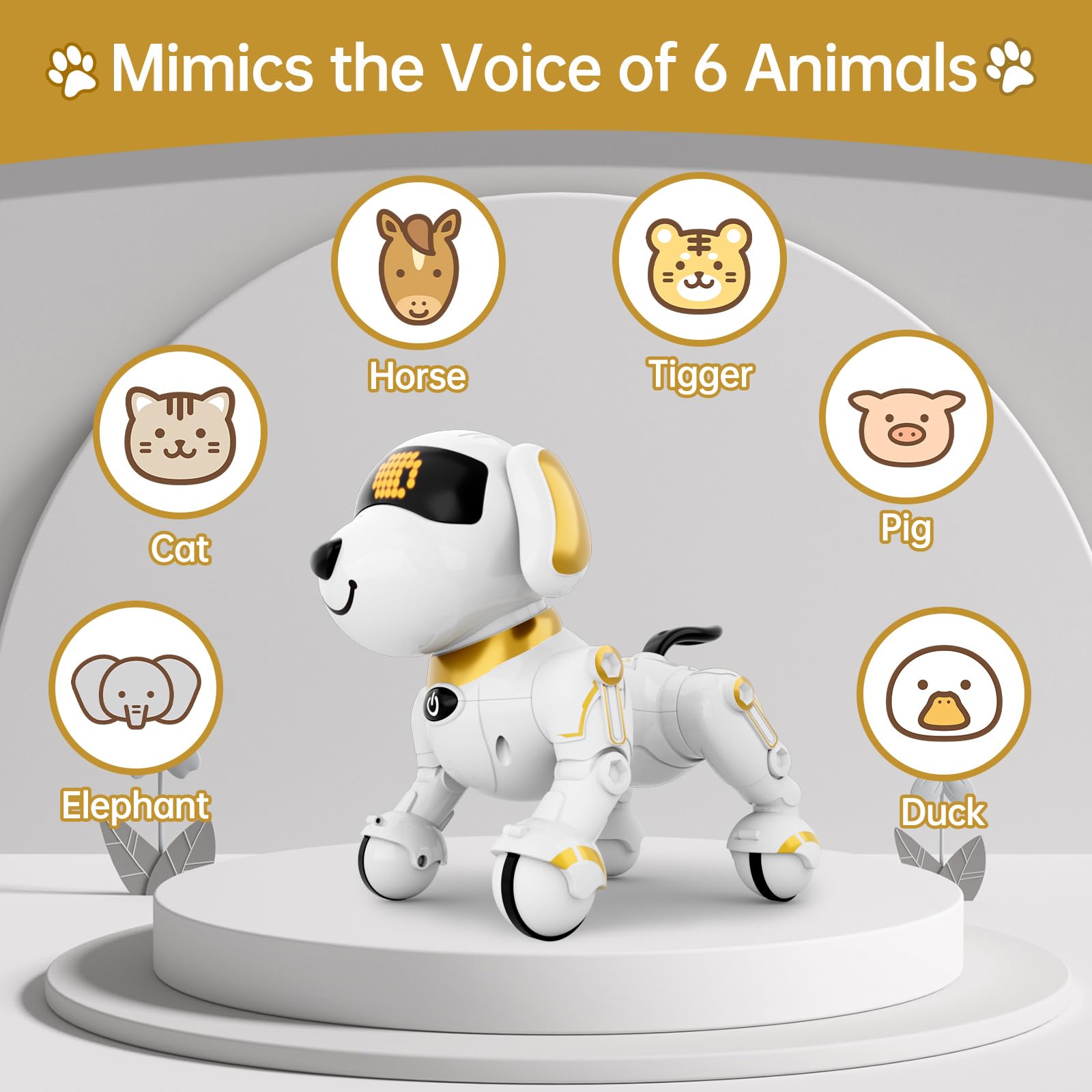 Dwi Dowellin Robot Dog for Kids 8-12,Remote Control Smart Robotic Dogs Pet Puppy Robotic Toy,Interactive Touch Walking Talking Toys for Boys Girls Christmas Birthday Gifts