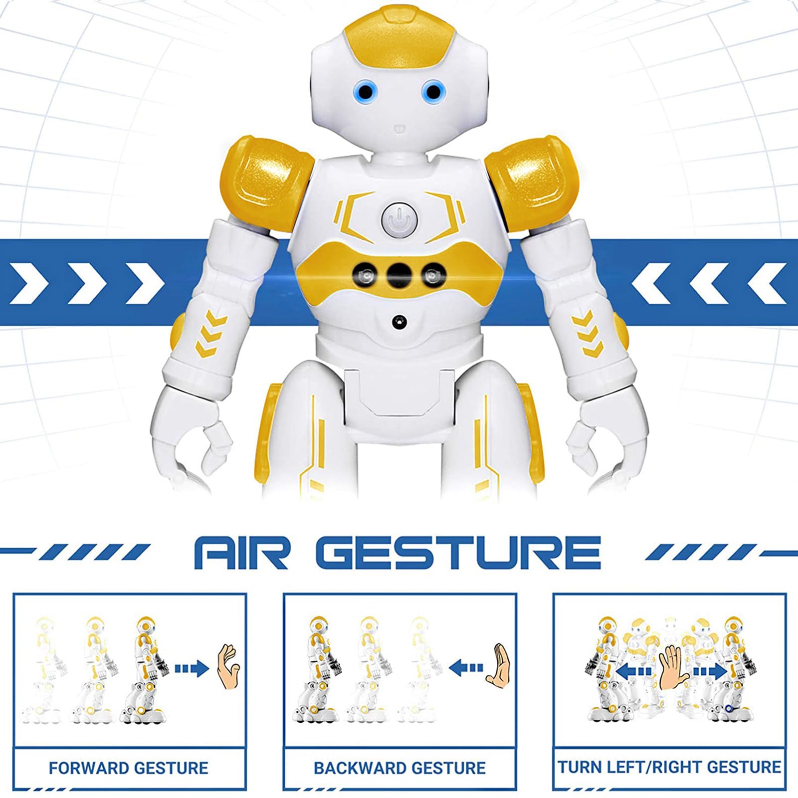 KingsDragon RC Robot Toys for Kids, Gesture & Sensing Programmable Remote Control Smart Robot for Age 3 4 5 6 7 8 Year Old Boys Girls Birthday Gift Present