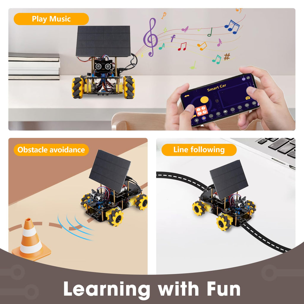 Robotics Kit for Kids Ages 8–12 12-16, ACEBOTT Smart Robot Car Kit with 3MP Camera, STEM Toys for Boys Compatible with Arduino & Scratch,App & Remote Control,STEM Gift for Boys, Girls,Teens and Adults