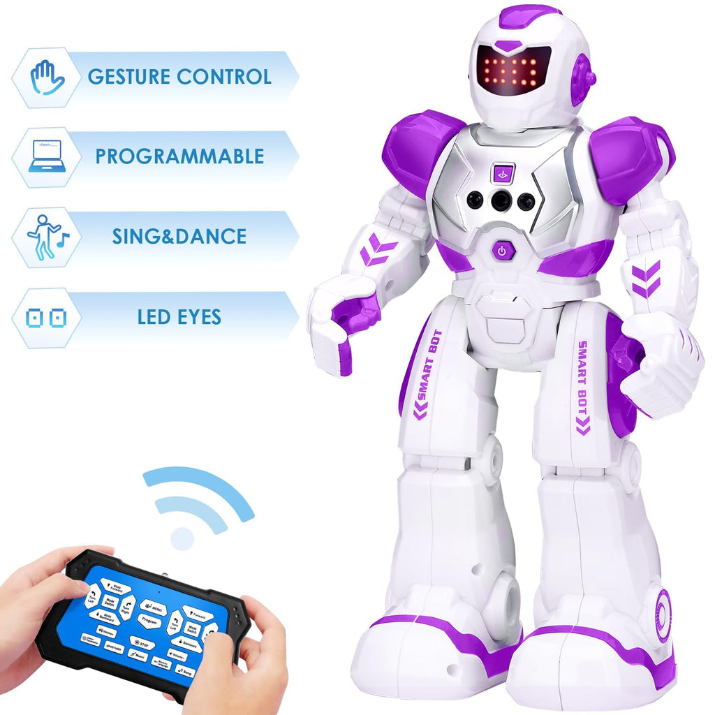 KingsDragon Robots Toy for Kids, RC Gesture Sensing Toy, Interactive Walking Singing Dancing Robot Birthday Presents for Boys Girls Age 6 7 8 9 Years Old