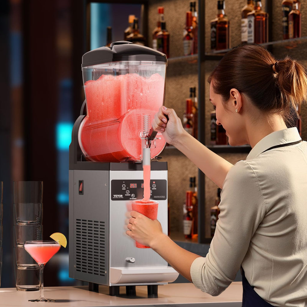 VEVOR Commercial Slushy Machine, 12Lx3 Triple Tank Frozen Drink Machine, 144 Cups Stainless Steel Margarita Smoothie Frozen Drink Maker, Slushie Maker for Home Party Restaurants Cafe Bars