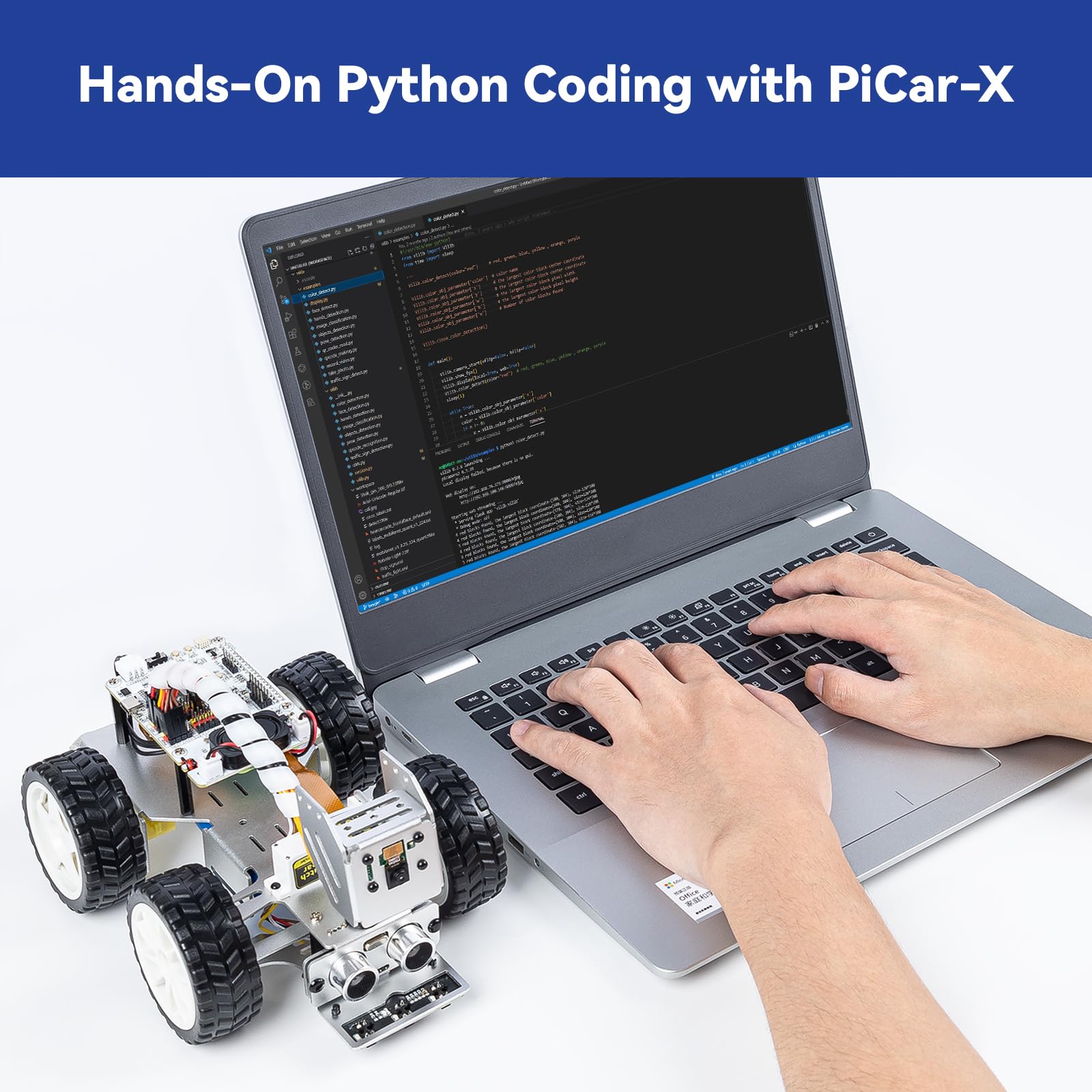 SunFounder Picar-X AI Video Robot Car Kit for Raspberry Pi 5/4/3B+/Zero 2w, LLMs ChatGPT-4o/Gemini/Grok, Voice&Video Recognition, Python, Scratch, Camera, Batterry (RPI NOT Included)