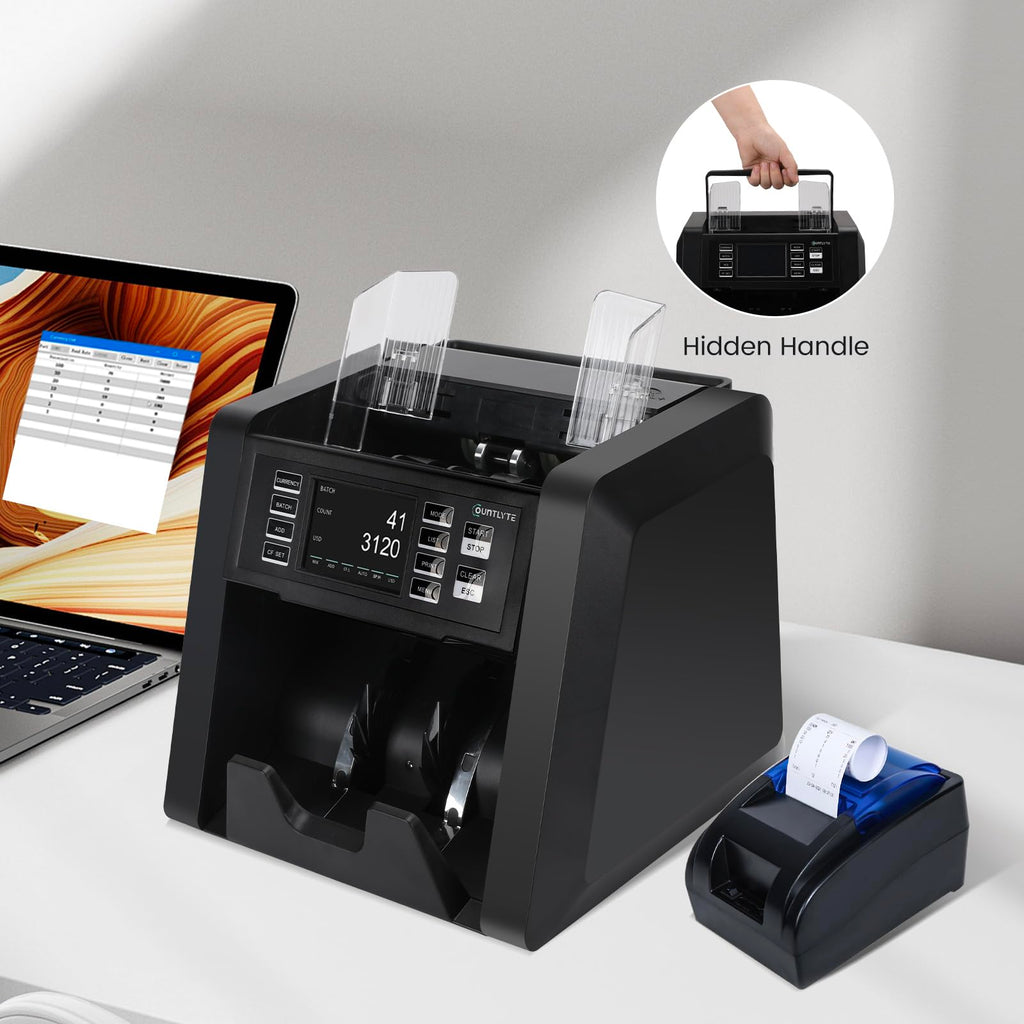 C-N30A Mixed Denomination Money Counter Machine,Value Counting,Multi Currency,CIS/UV/MG/IR Counterfeit Detection Bill Counter,Printer Enabled,Touch Screen,Cash Counter