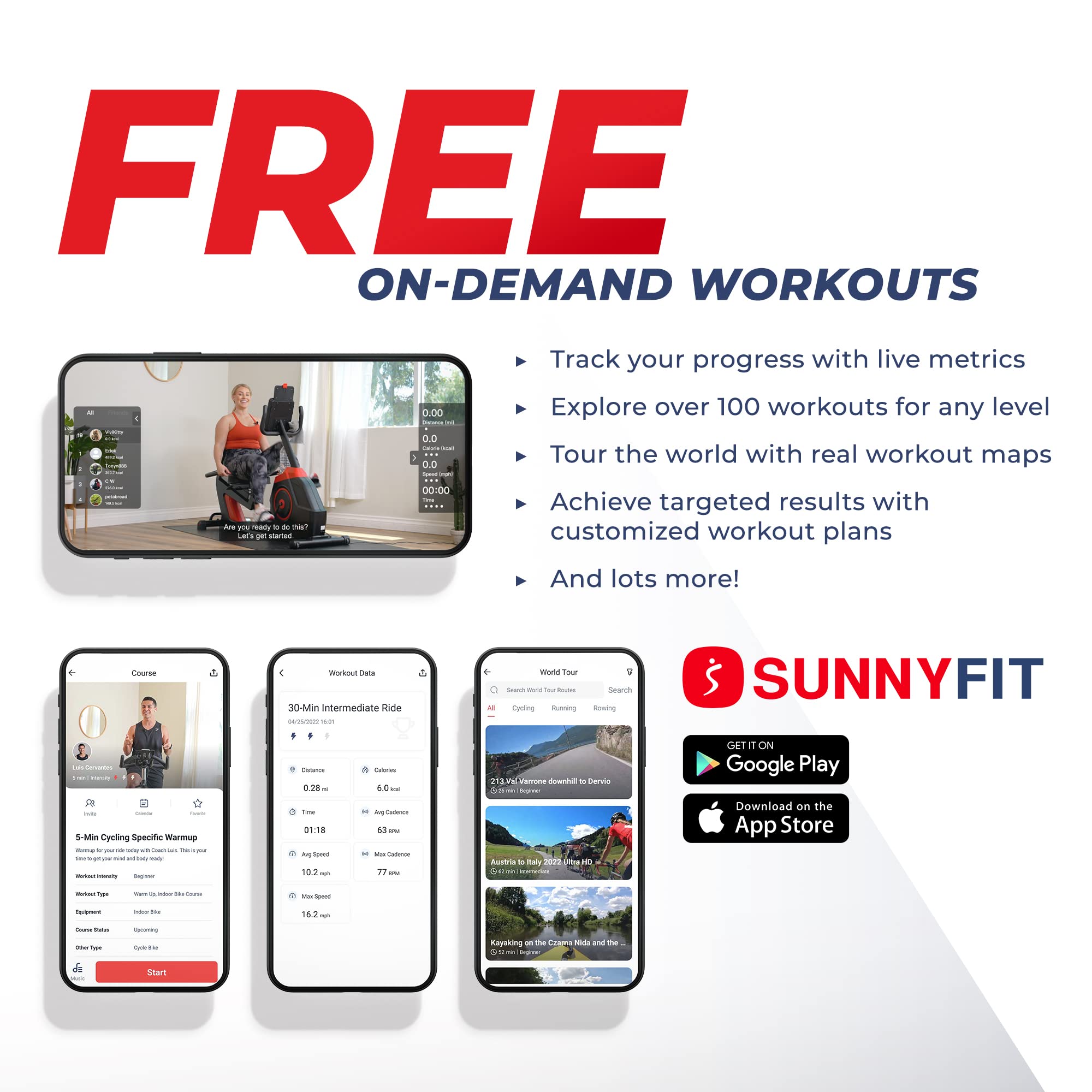 Sunny Health & Fitness Smart 17" Stride Elliptical Machine Trainer with Built-in Pulse Sensor and 16-Level Tension for Home Exercises with SunnyFit App Bluetooth Access