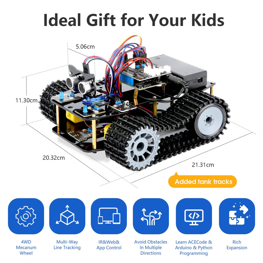 4-in-1 ESP32 Smart Camera Solar Robot Car, 4WD Remote Control Car Robotics Kit for 8-12 12-16+ Kids Teens, Electronics Programming STEM Toy Science Coding Kit Compatible with Arduino/Scratch/Phython