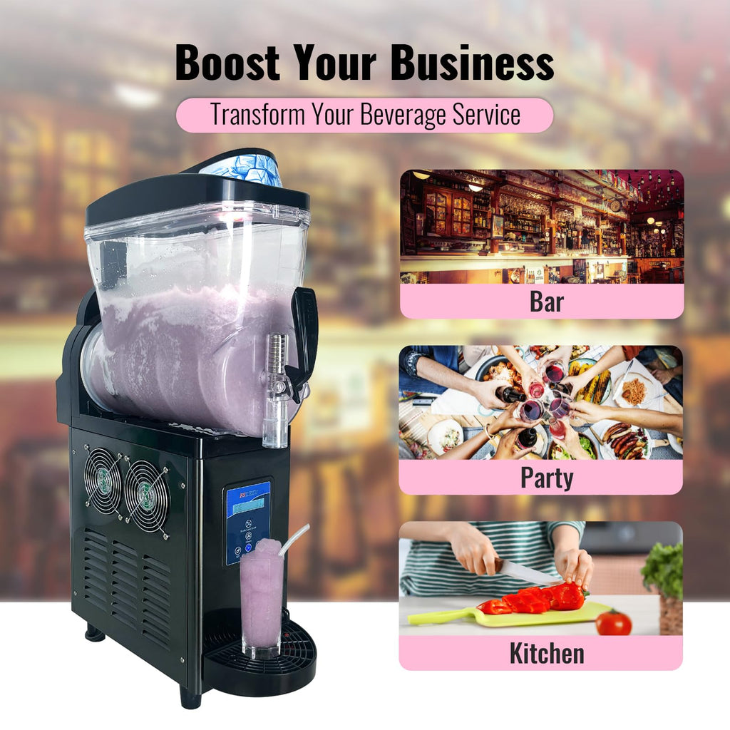 12 Gal Slushie Machine Commercial, 2 Modes 1200W 45L, Margarita Machine Slushie Maker, Stainless Steel for Home Restaurant Bar 115V 60Hz