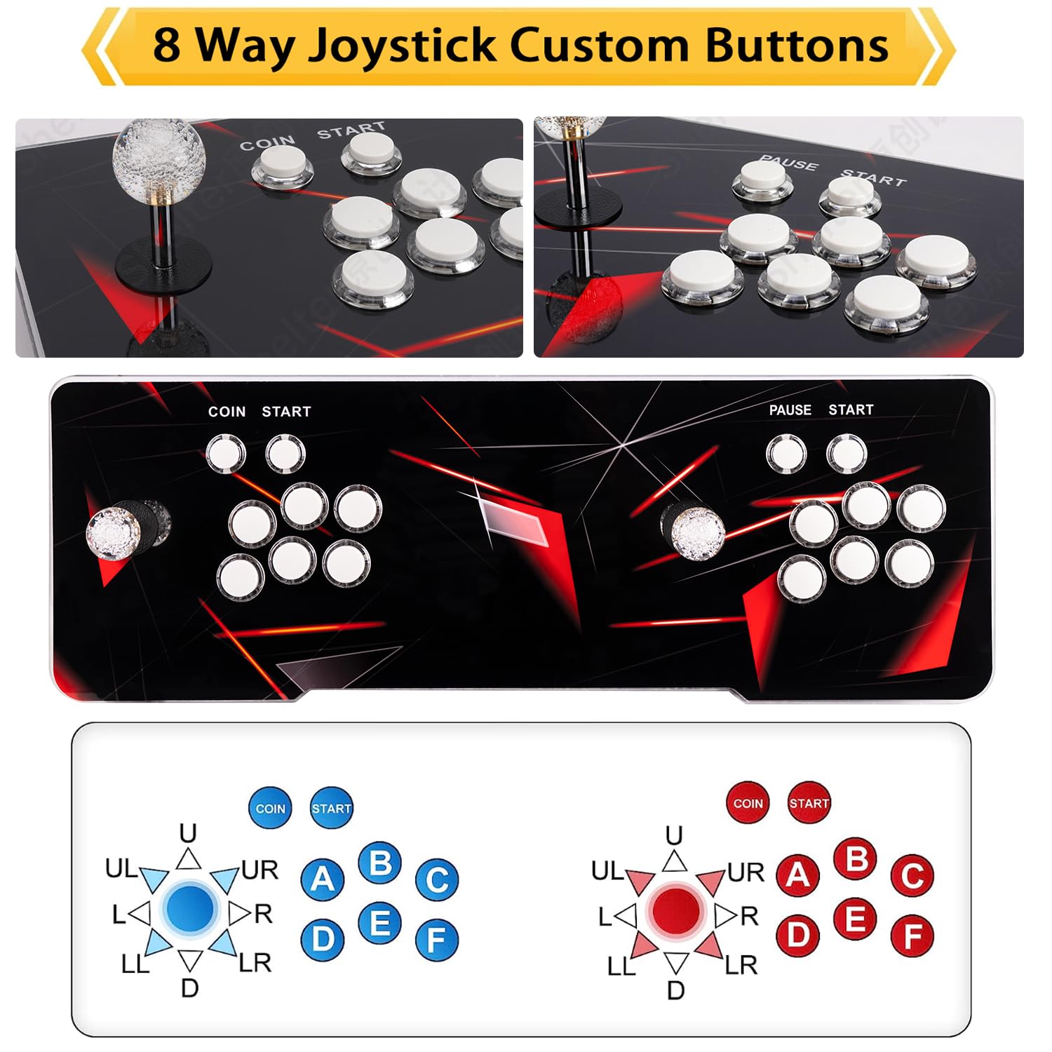 【 35000 Games in 1 】 70S Pandoras Box Arcade Game Console Retro Game Machine for Home PC & TV, 2-4 Players, 1280X720, Support 3D , Search/Hide/Save/Load/Pause , Favorite List,Double Stick