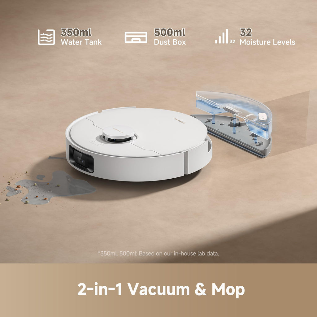 DREAME D20 Air Plus Robot Vac and Mop Combo with 20,000Pa Suction, Anti-Tangling Tech, Auto-Emptying Dock, Deep Carpet Cleaning and Smart Navigation White