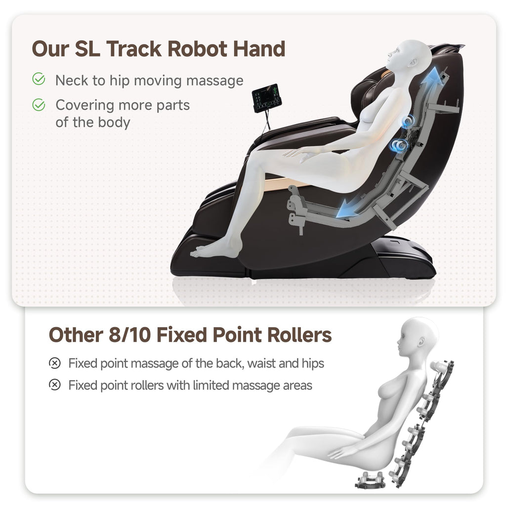 Real Relax 2026 Upgraded 2D SL-Track Massage Chair,Recliner Full Body Zero Gravity with 8 Auto Modes and Upgraded LCD Screen,Added Voice Broadcast,Headrest Cushion,Child Lock and Pause Button,Black